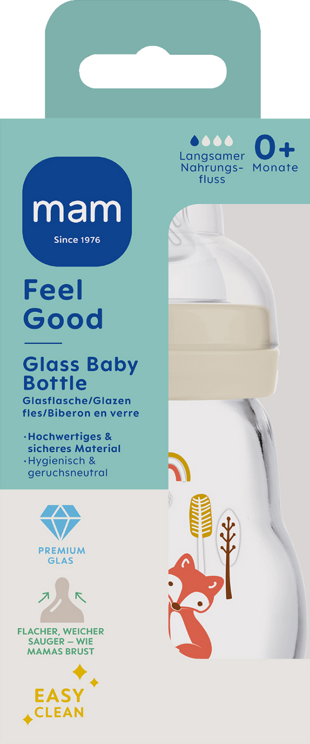 Feel Good Babyflasche Glas 0+ Monate