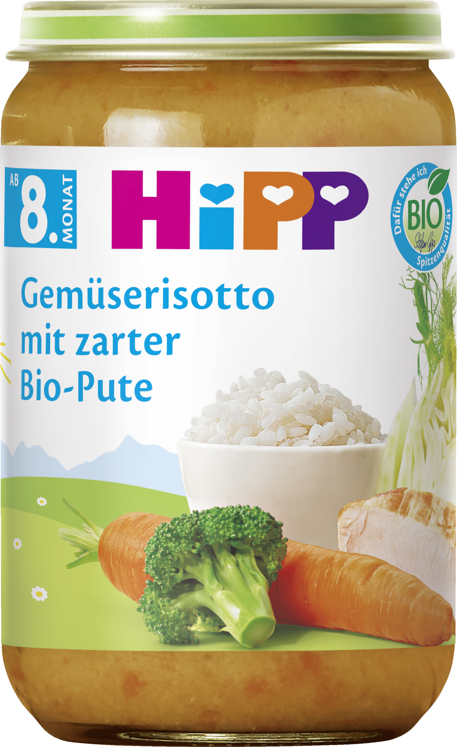 HiPP Bio Menü Gemüserisotto mit zarter Bio-Pute ab 8. Monat