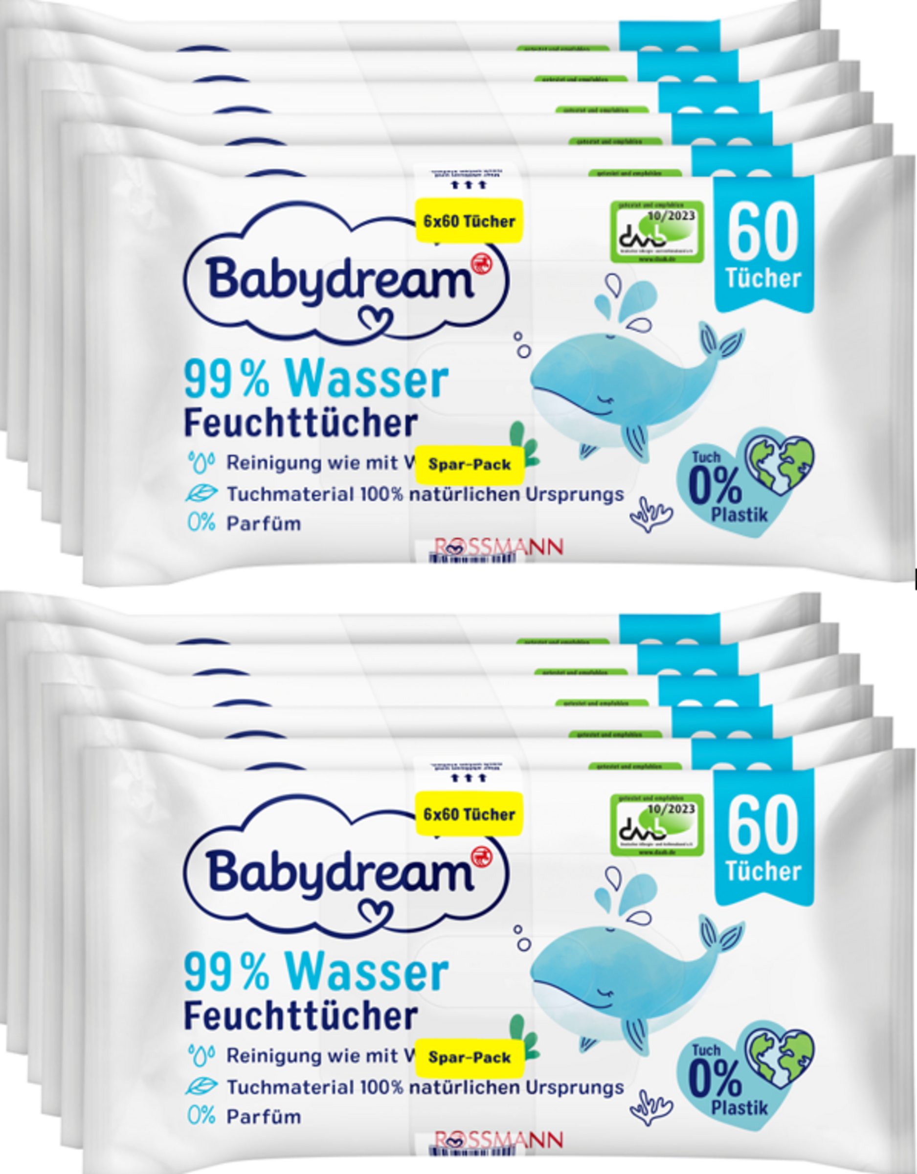 Babydream Feuchttücher mit 99% Wasser Spar-Pack