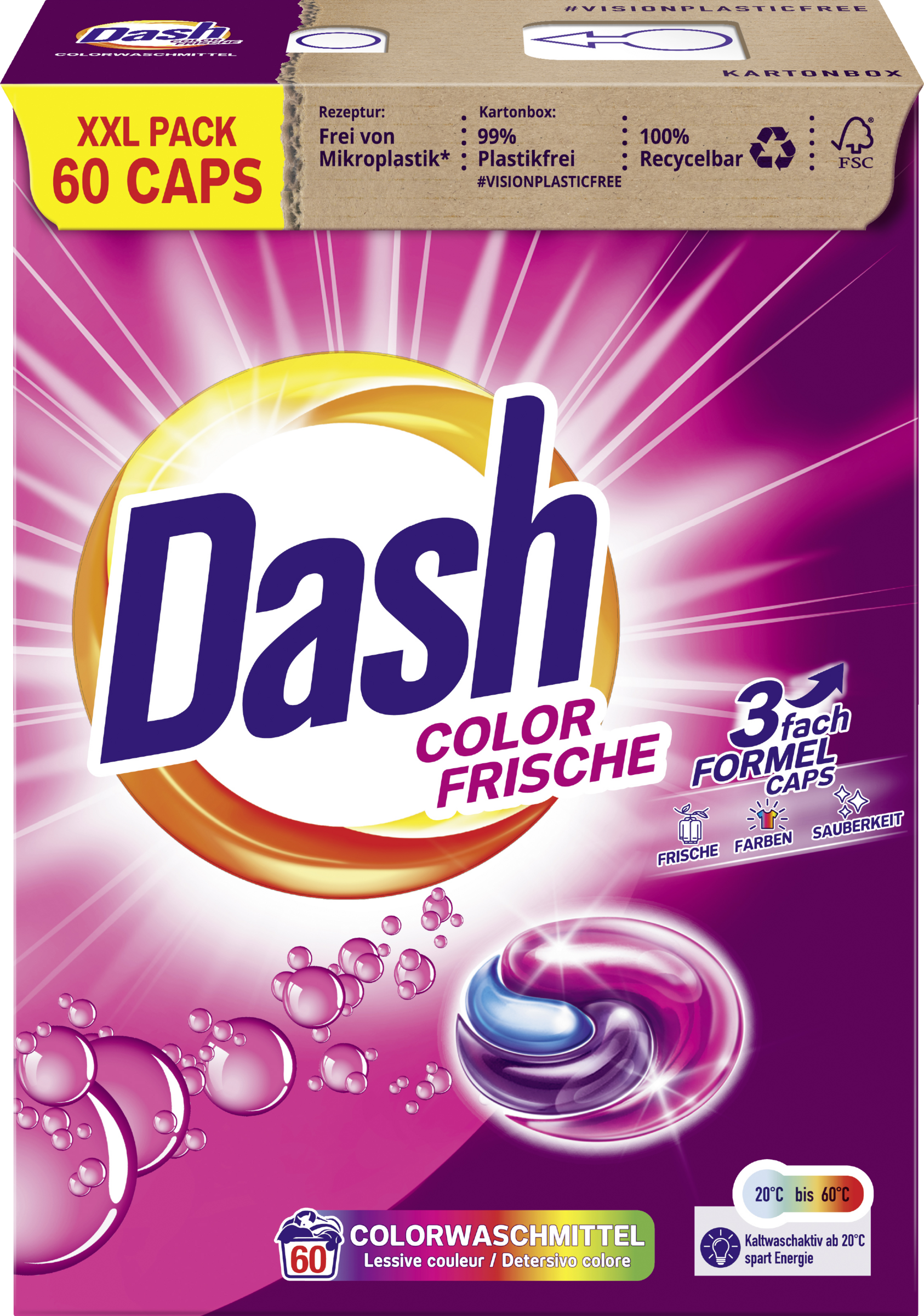 Dash Colorwaschmittel Caps Color Frische XXL Pack 60WL