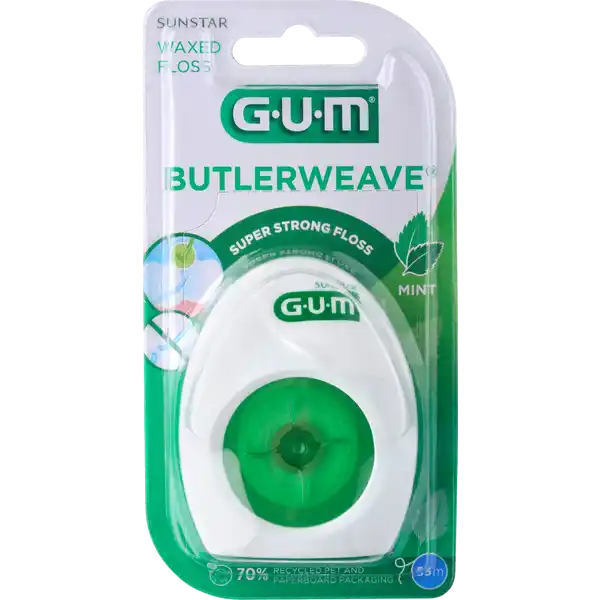 BUTLERWEAVE® خيط تنظيف الأسنان بالشموع، بنكهة النعناع، 55.0 متر