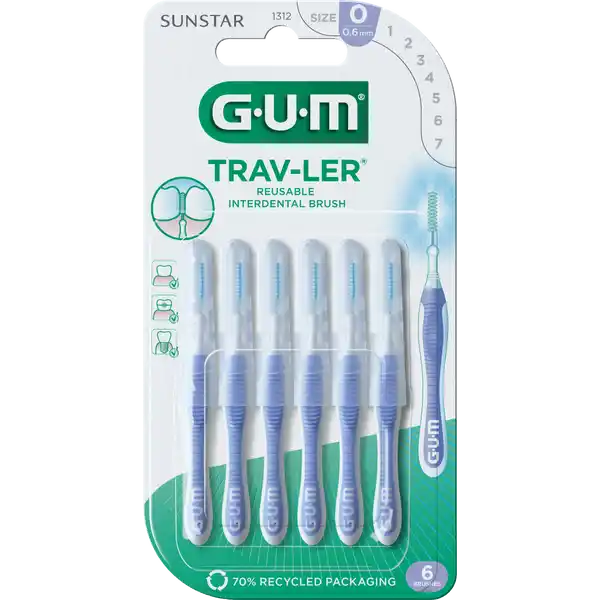 فرشاة ما بين الأسنان TRAV-LER® شكل شمعة 0.6 مم أزرق فاتح