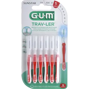 فرشاة مسافات بين الأسنان TRAV-LER® شمعة 0.8 مم أحمر