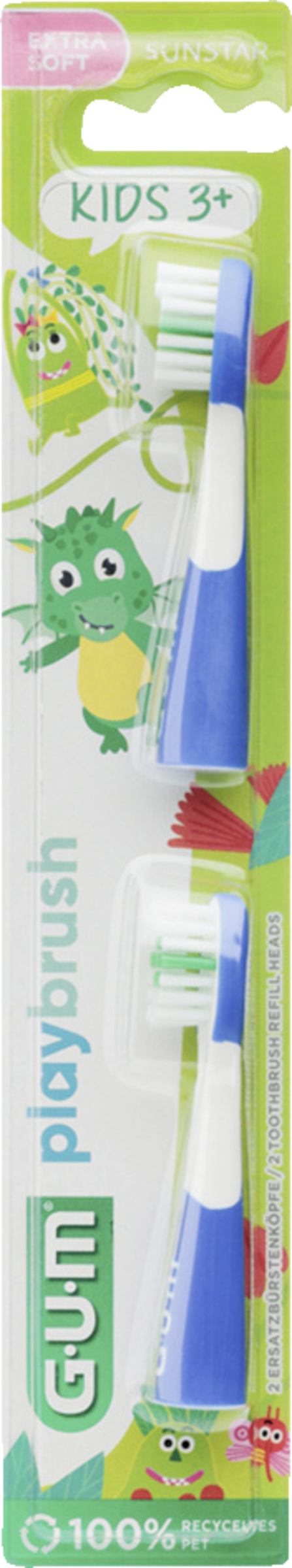 رؤوس فرشاة بديلة Playbrush KIDS زرقاء