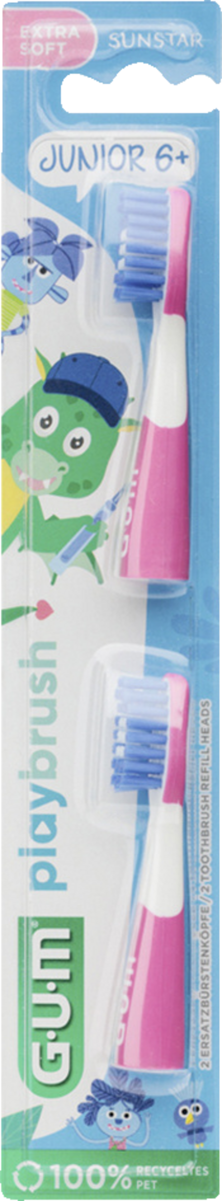 رؤوس فرشاة بديلة Playbrush JUNIOR وردي