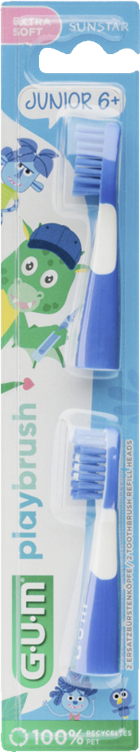 رؤوس فرشاة بديلة Playbrush JUNIOR زرقاء