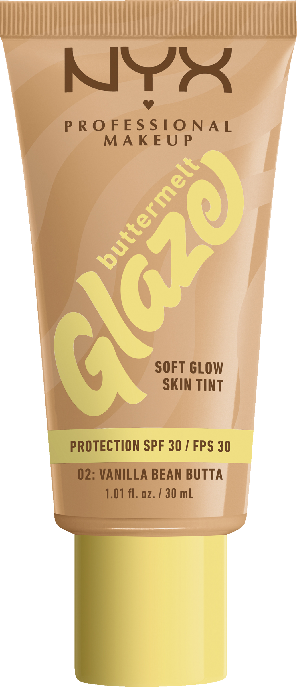 NYX Professional MakeUp Buttermelt Glaze Foundation 02 Vanilla Bean Butta LSF 30
