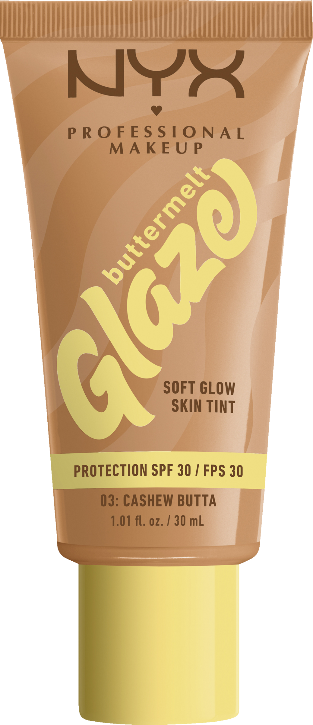 NYX Professional MakeUp Buttermelt Glaze Foundation 03 Cashew Butta LSF 30