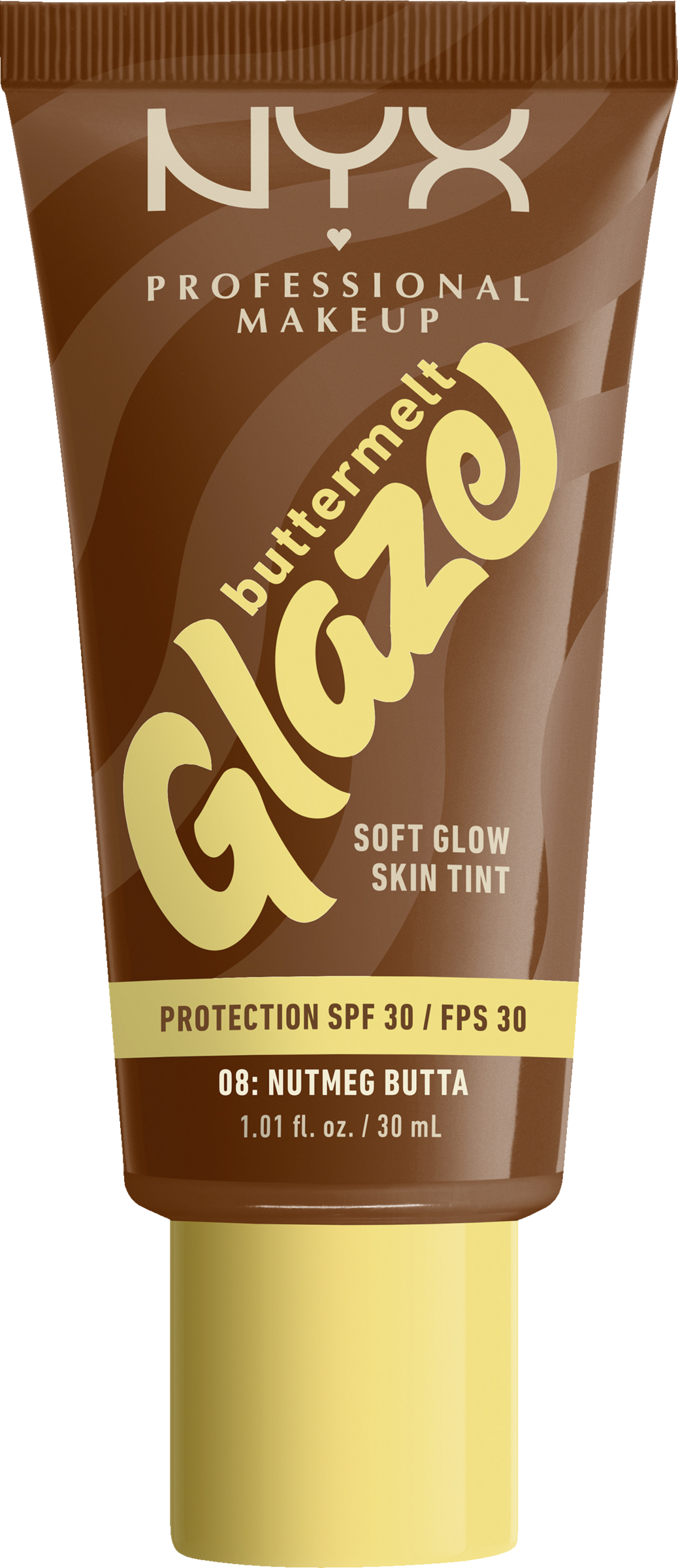 NYX Professional MakeUp Buttermelt Glaze Foundation 08 Nutmeg Butta LSF 30