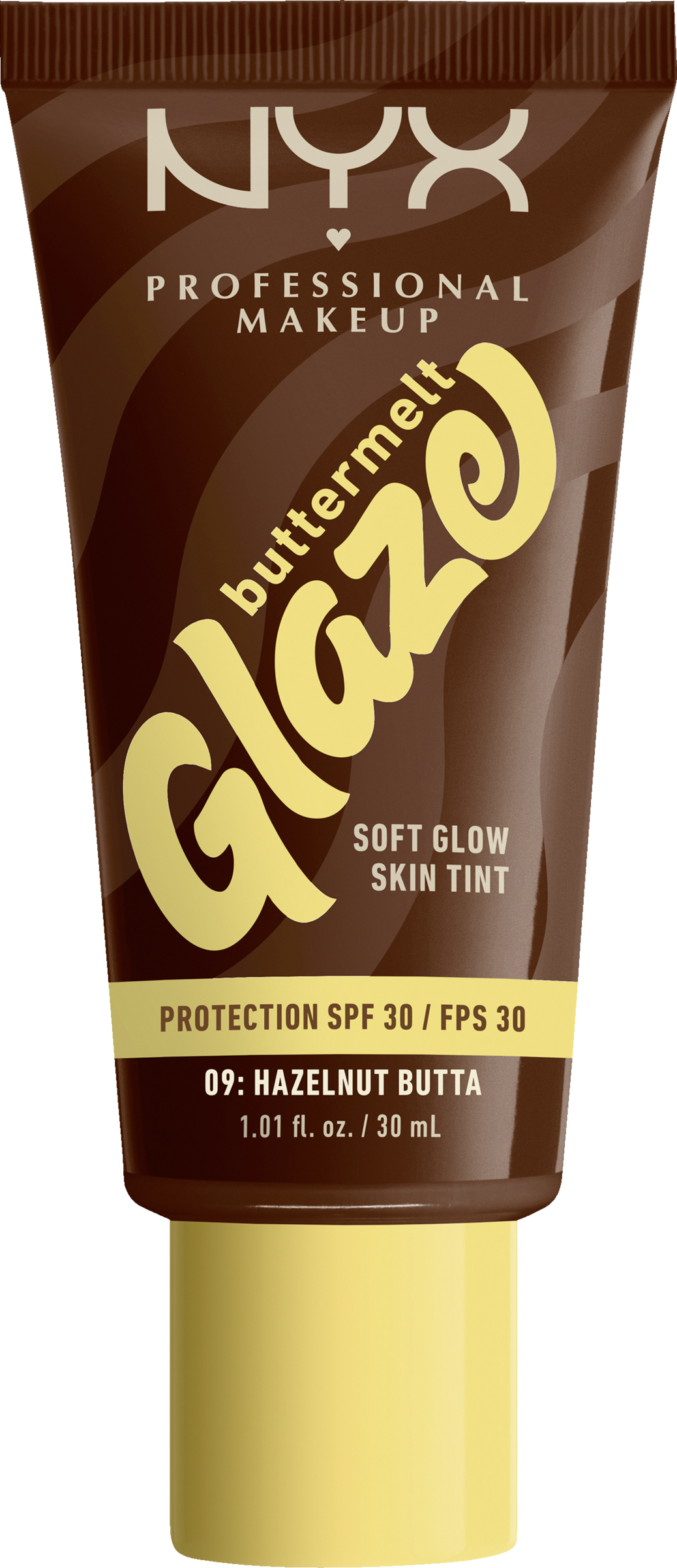 NYX Professional MakeUp Buttermelt Glaze Foundation 09 Hazelnut Butta LSF 30