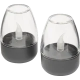 2er Set Solar-Windlichter anthrazit