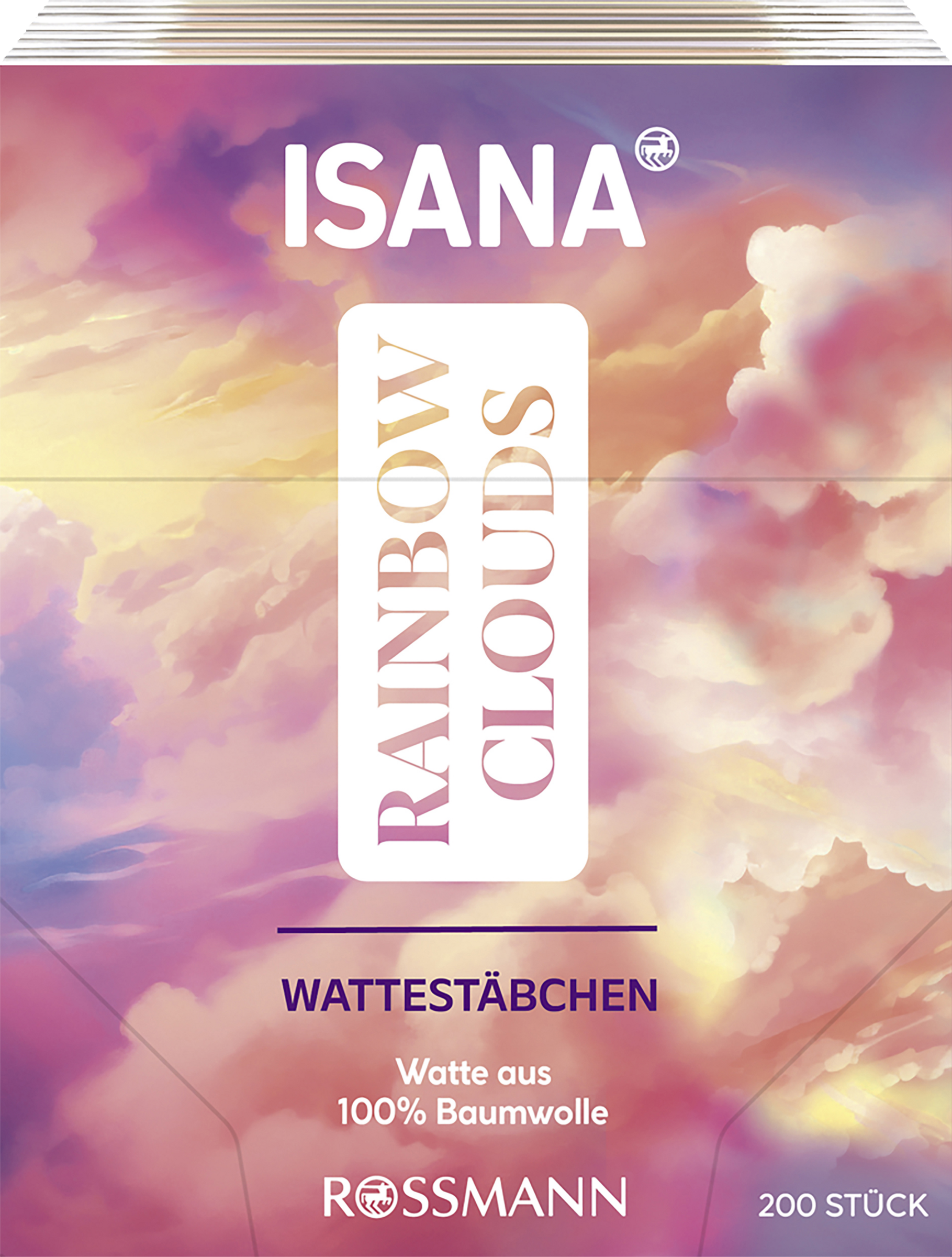 ISANA Wattestäbchen Rainbow Clouds