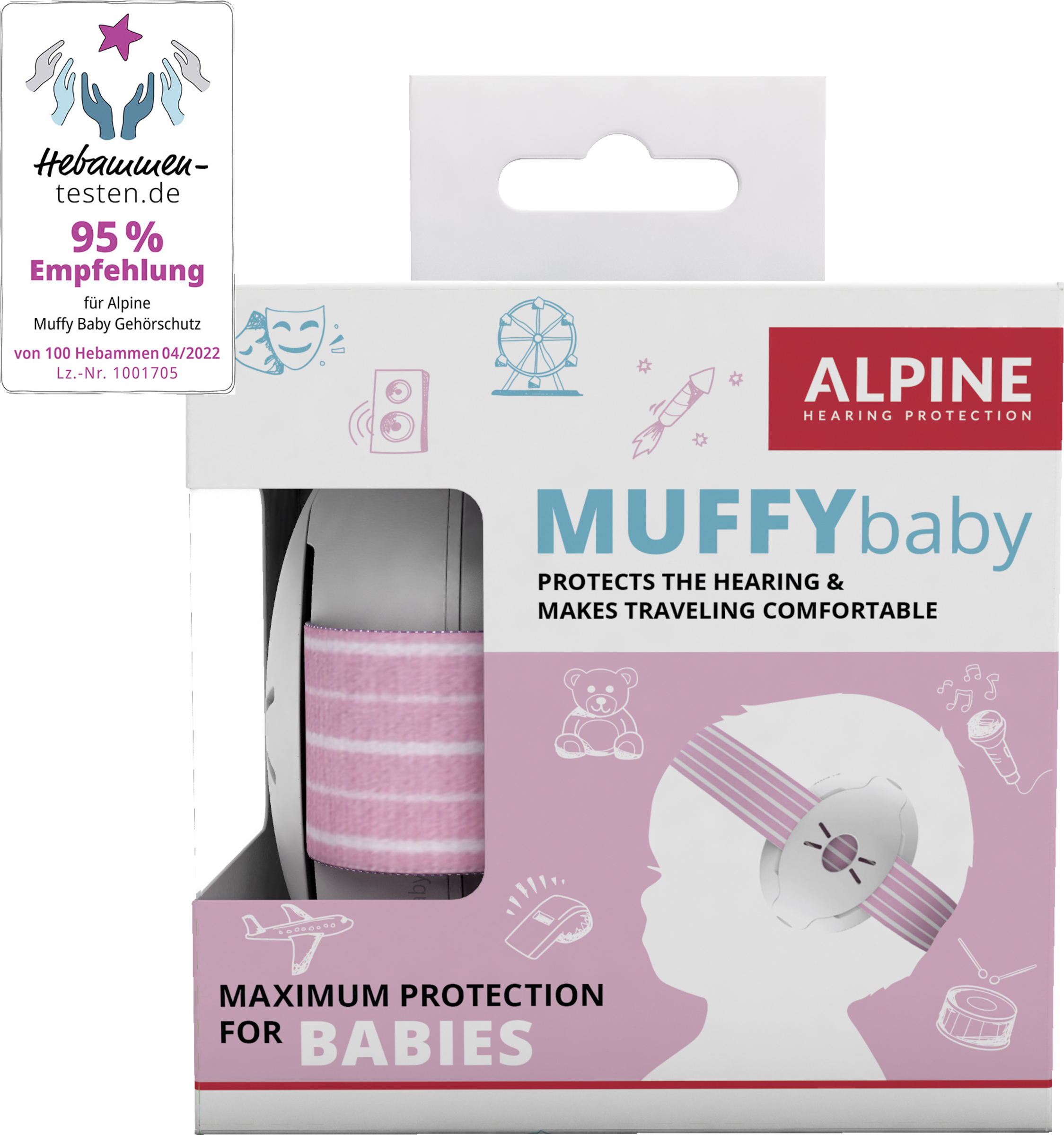 Alpine Muffy Baby Ohrenschutz Pink