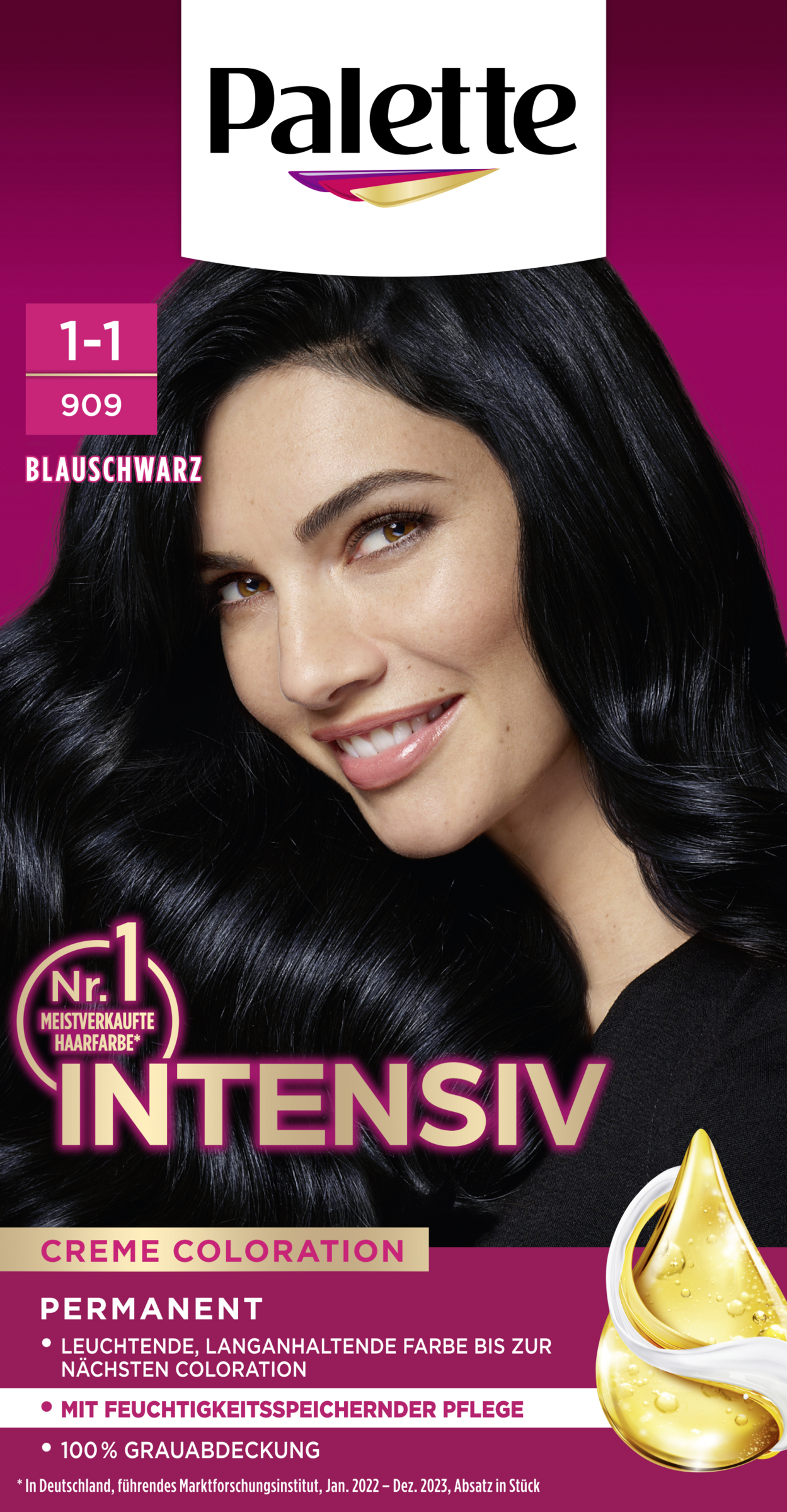 Poly Palette Intensiv Creme Coloration 1-1909 Blauschwarz