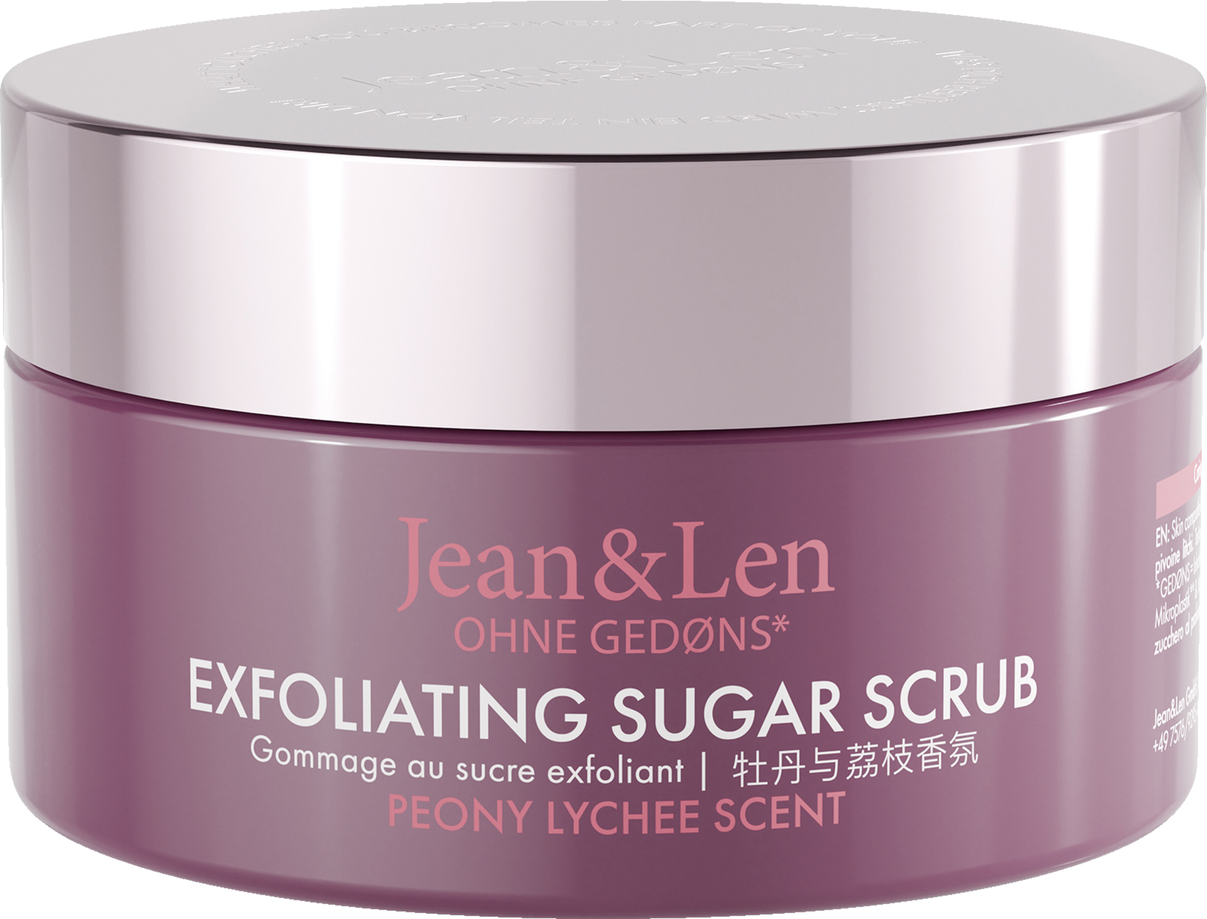 Jean&Len Exfoliating Sugar Scrub Peony & Lychee