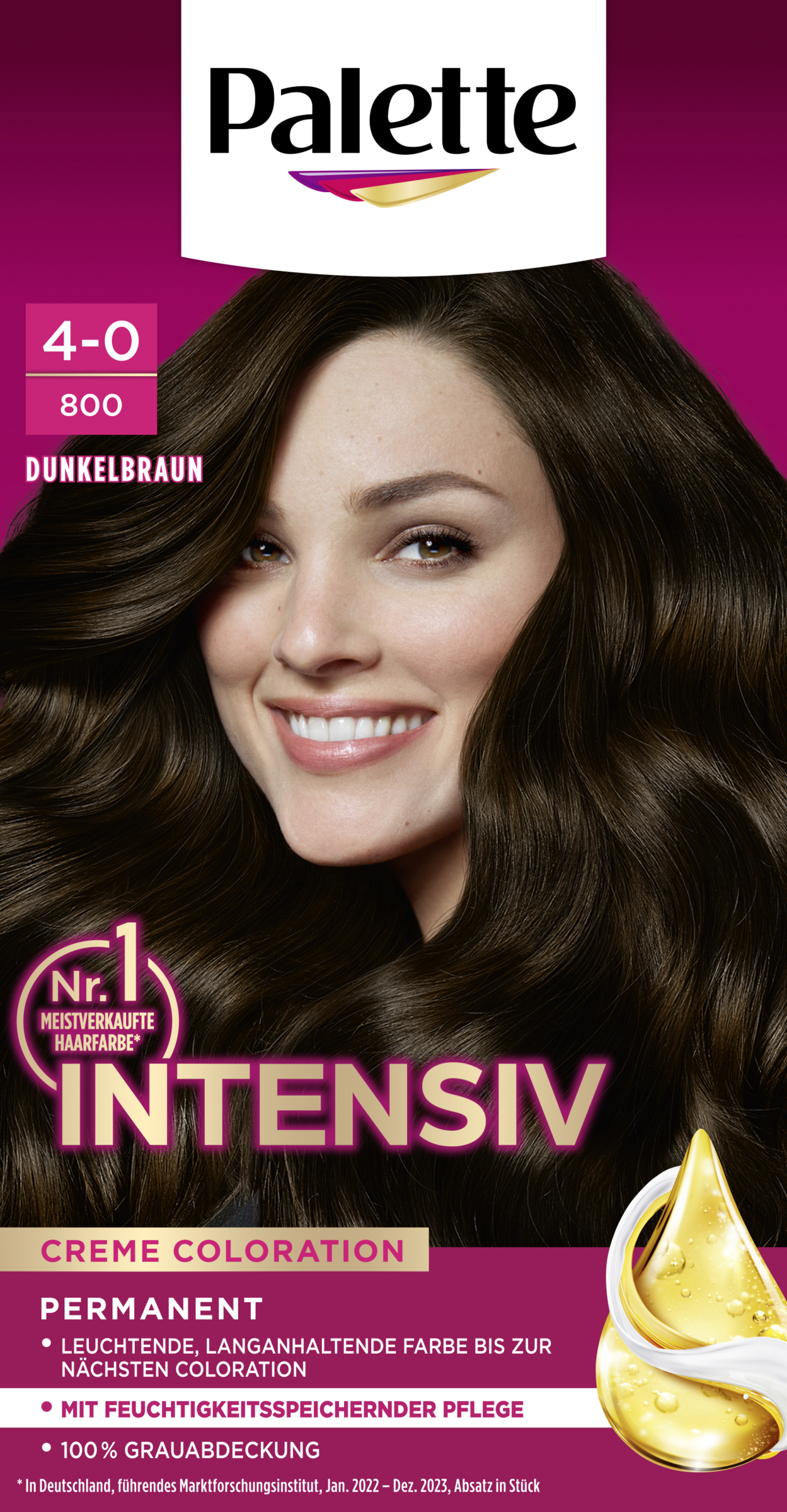 Poly Palette Intensiv Creme Coloration 4-0800 Dunkelbraun