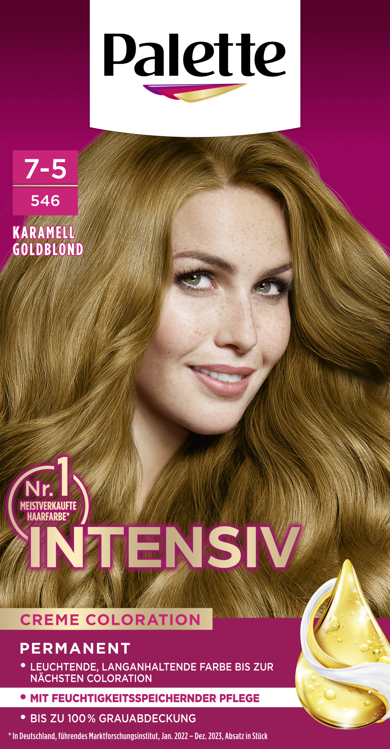 Intensiv Creme Coloration 7-5546 Karamell Goldblond
