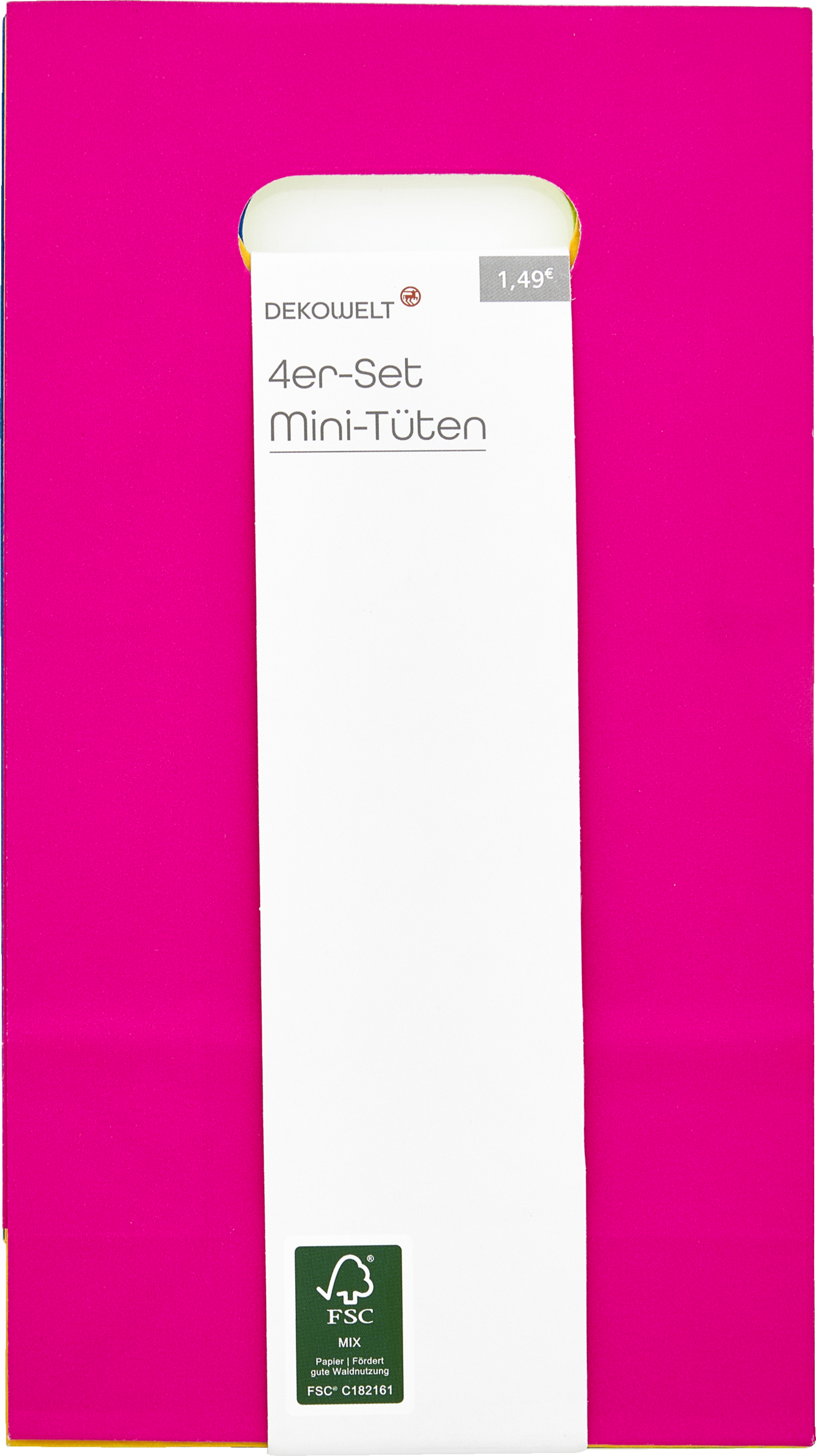 DEKOWELT 4er Set-Minitüten neon