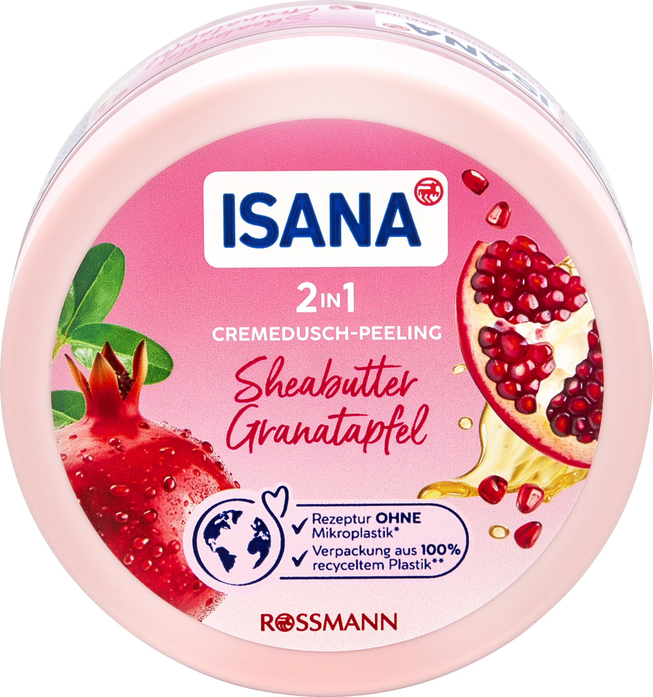 ISANA 2in1 Cremedusch-Peeling Sheabutter Granatapfel