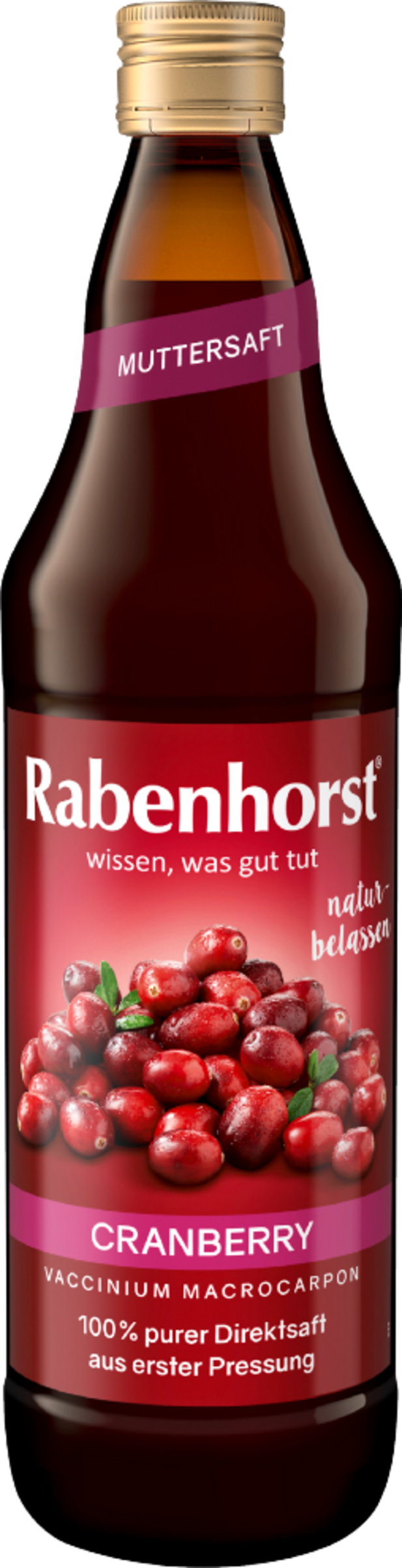 Rabenhorst Cranberry Muttersaft 700ml - 100% purer Direktsaft
