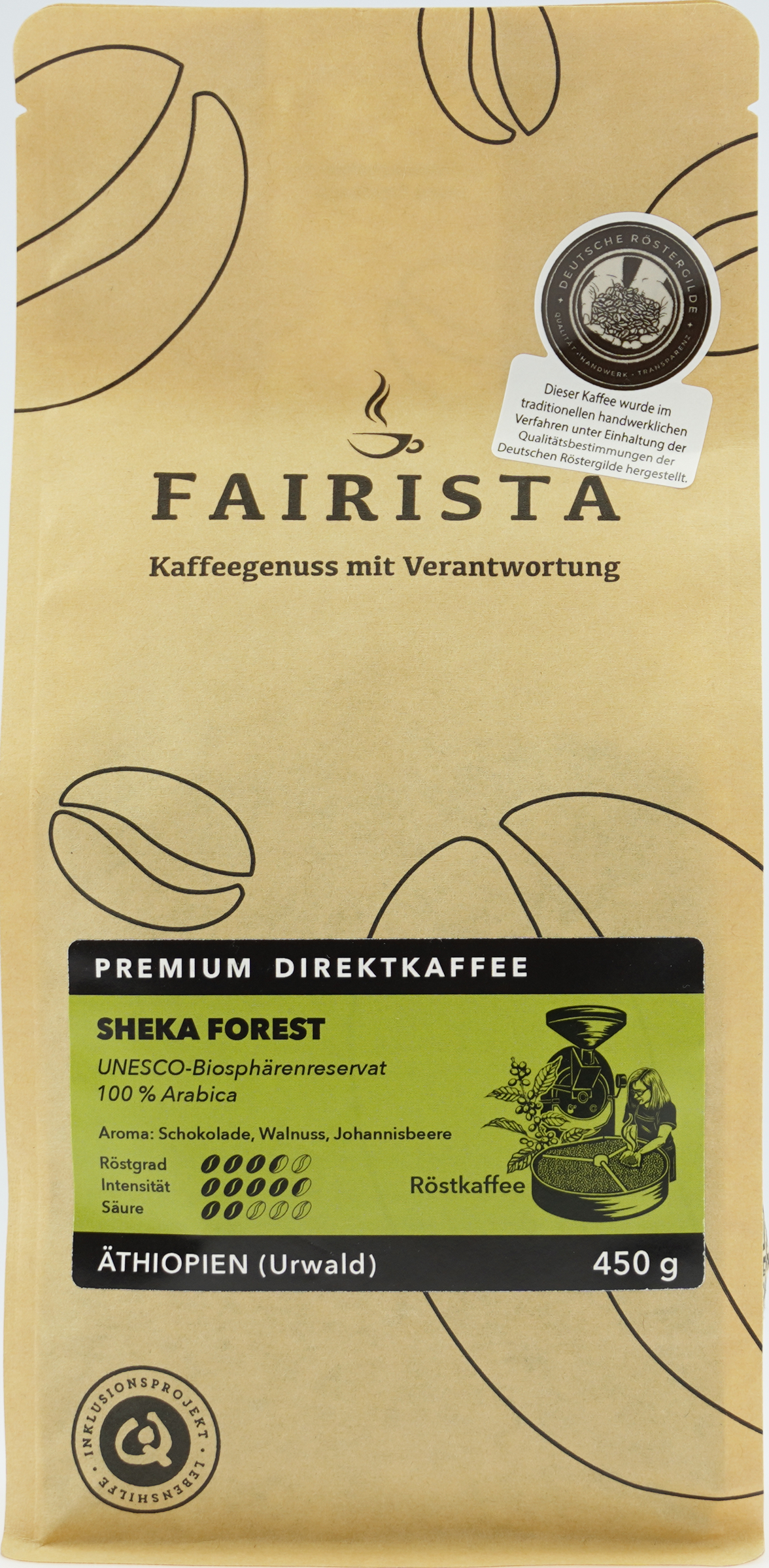 Fairista Kaffee Sheka Forest ganze Bohne