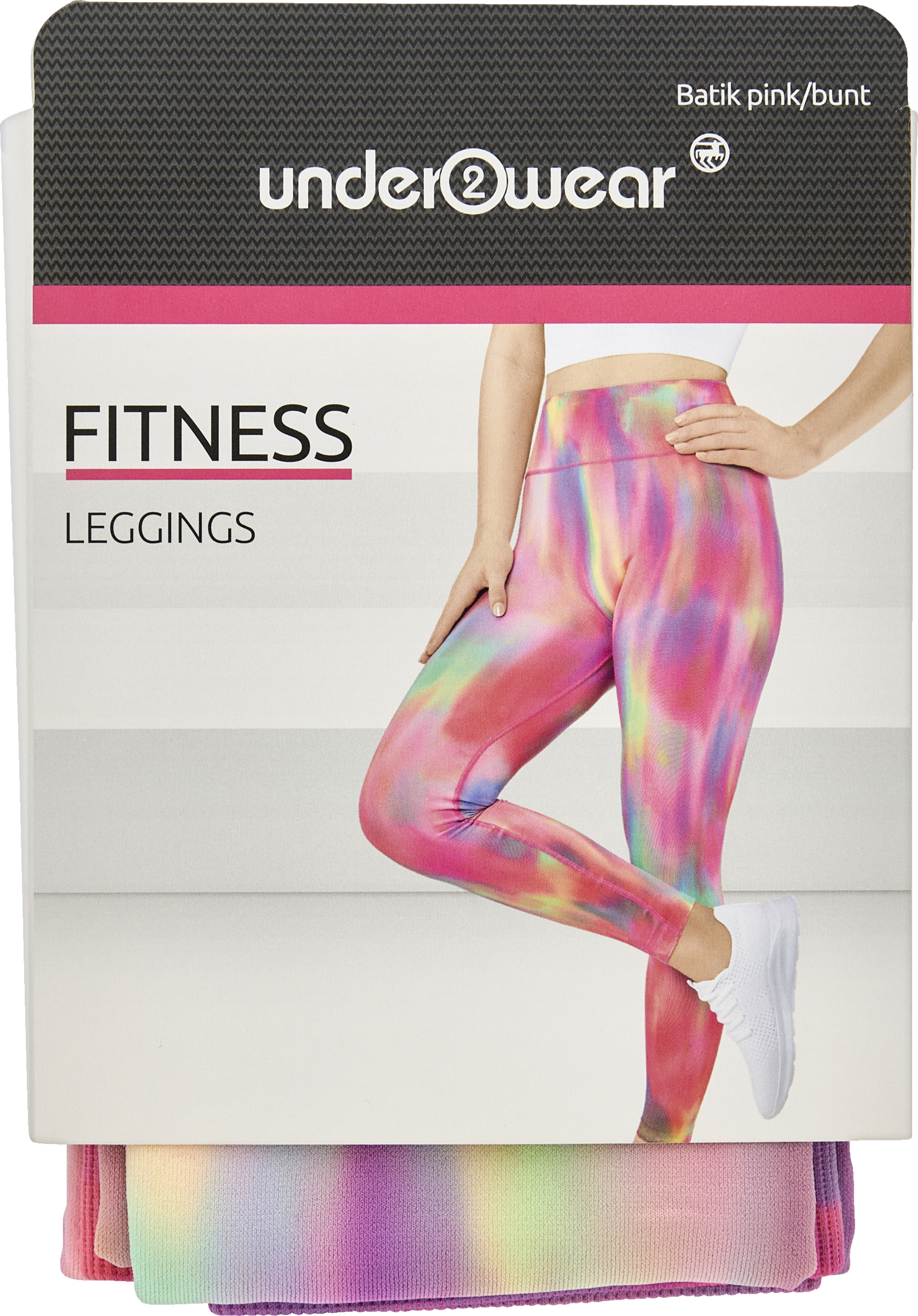 under2wear Fitnessleggings Batik Neon pinkt/bunt Gr. L (44/46)