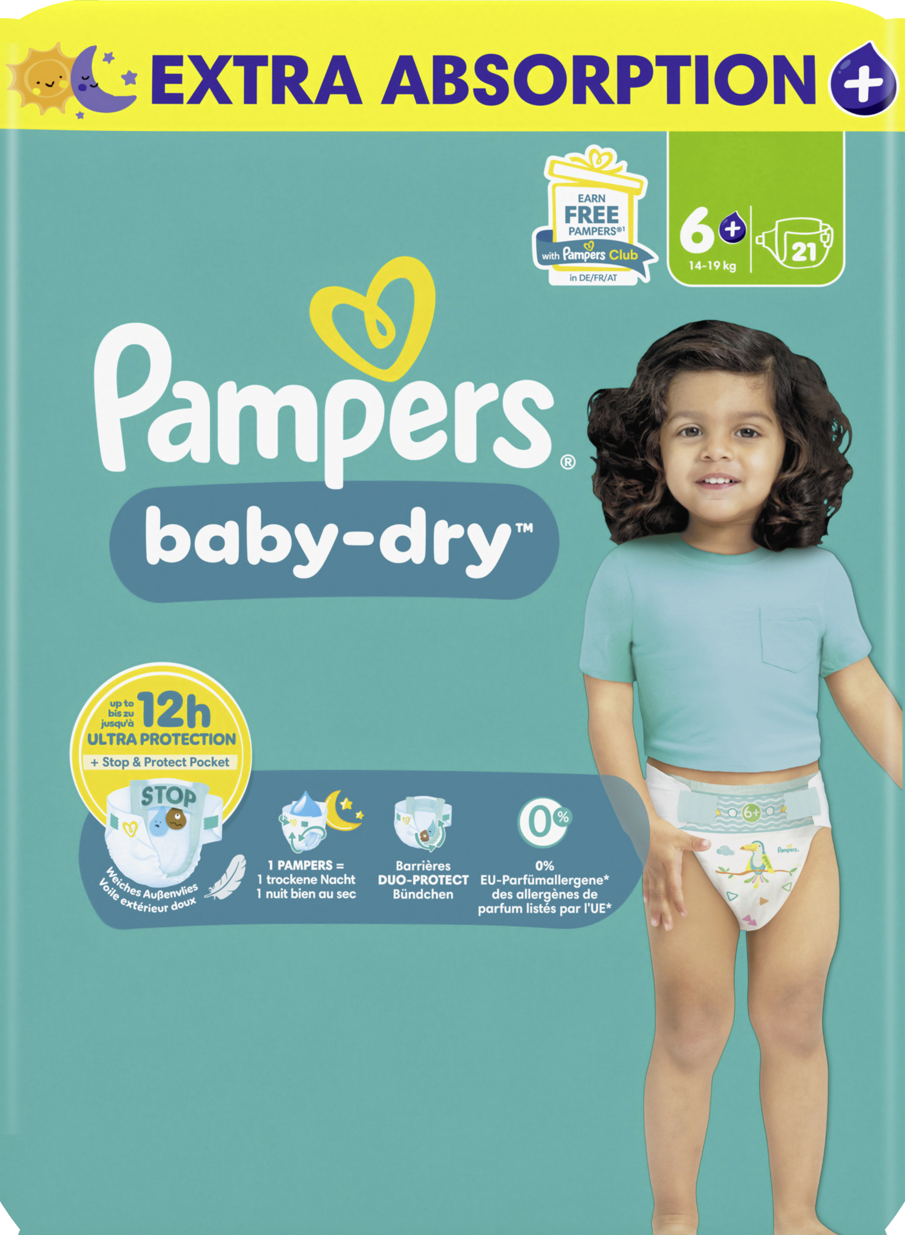 Baby Dry Windeln Gr. 6+ Extra Large Plus (14-19 kg) Single Pack 21 Stück