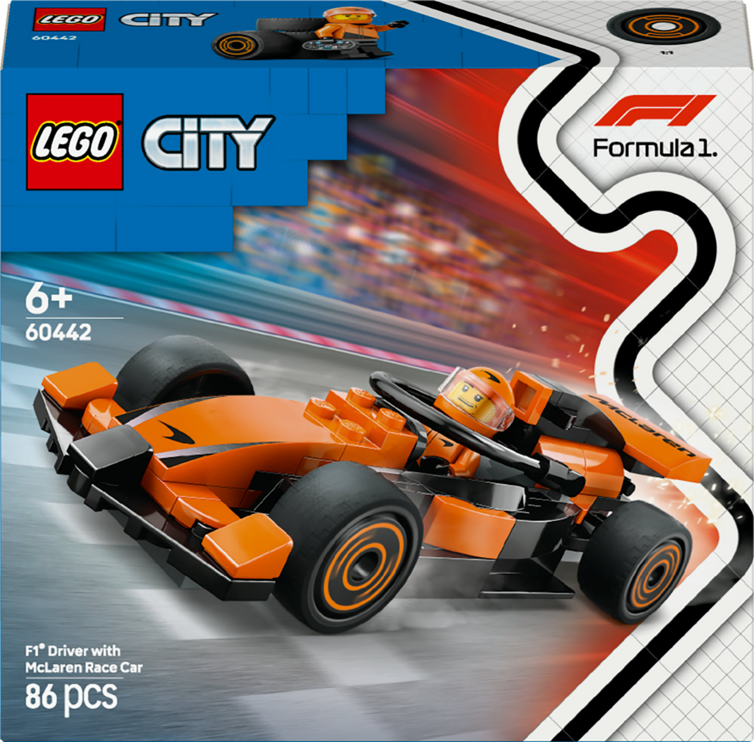 LEGO CITY 60442 F1® Rennfahrer mit McLaren Rennauto