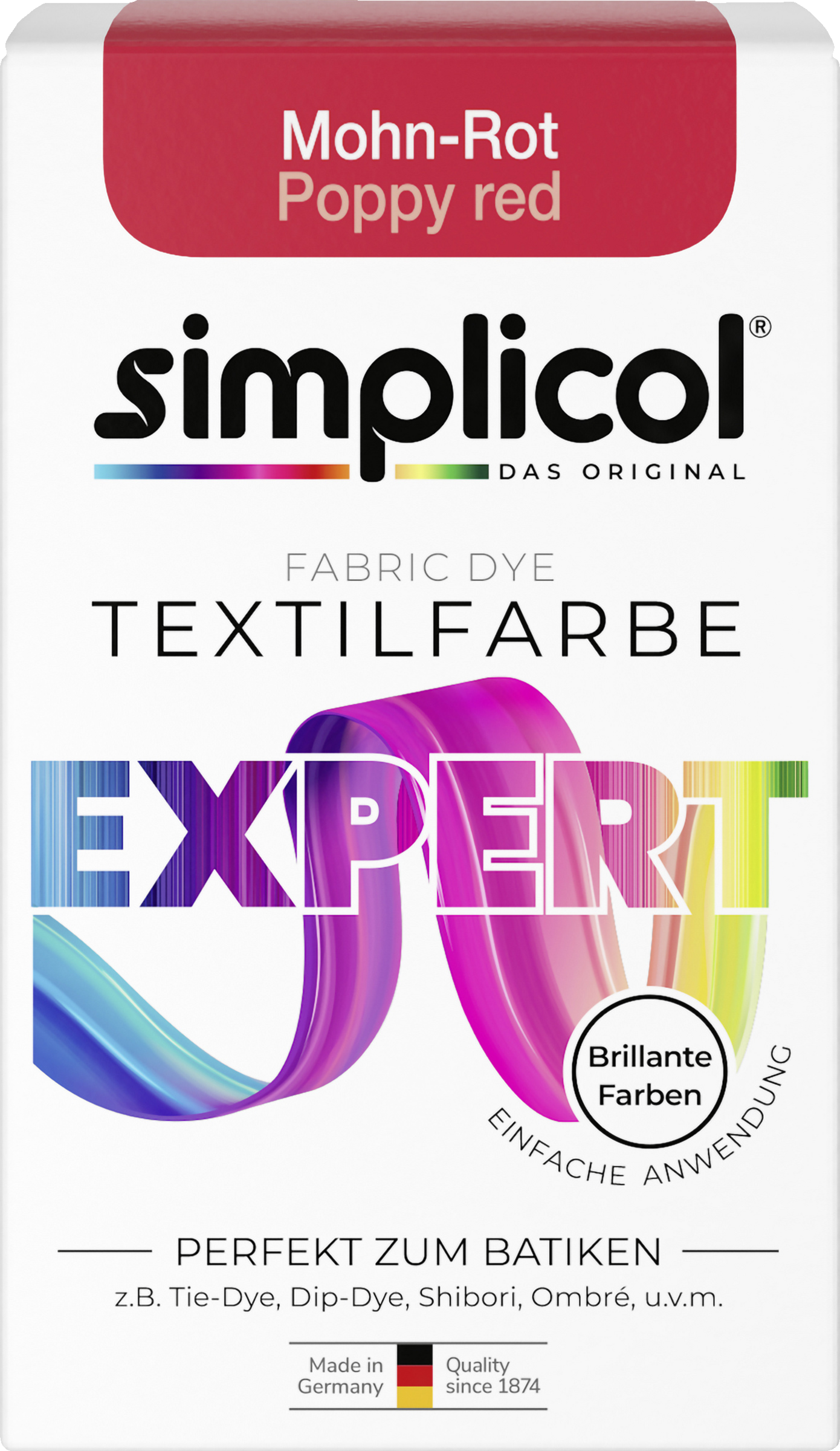 simplicol Textilfarbe expert Mohn-Rot