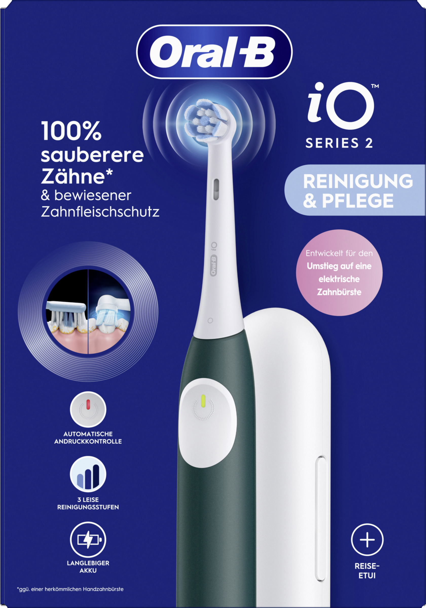 فرشاة أسنان كهربائية iO Series 2 Forest Green مع حقيبة سفر