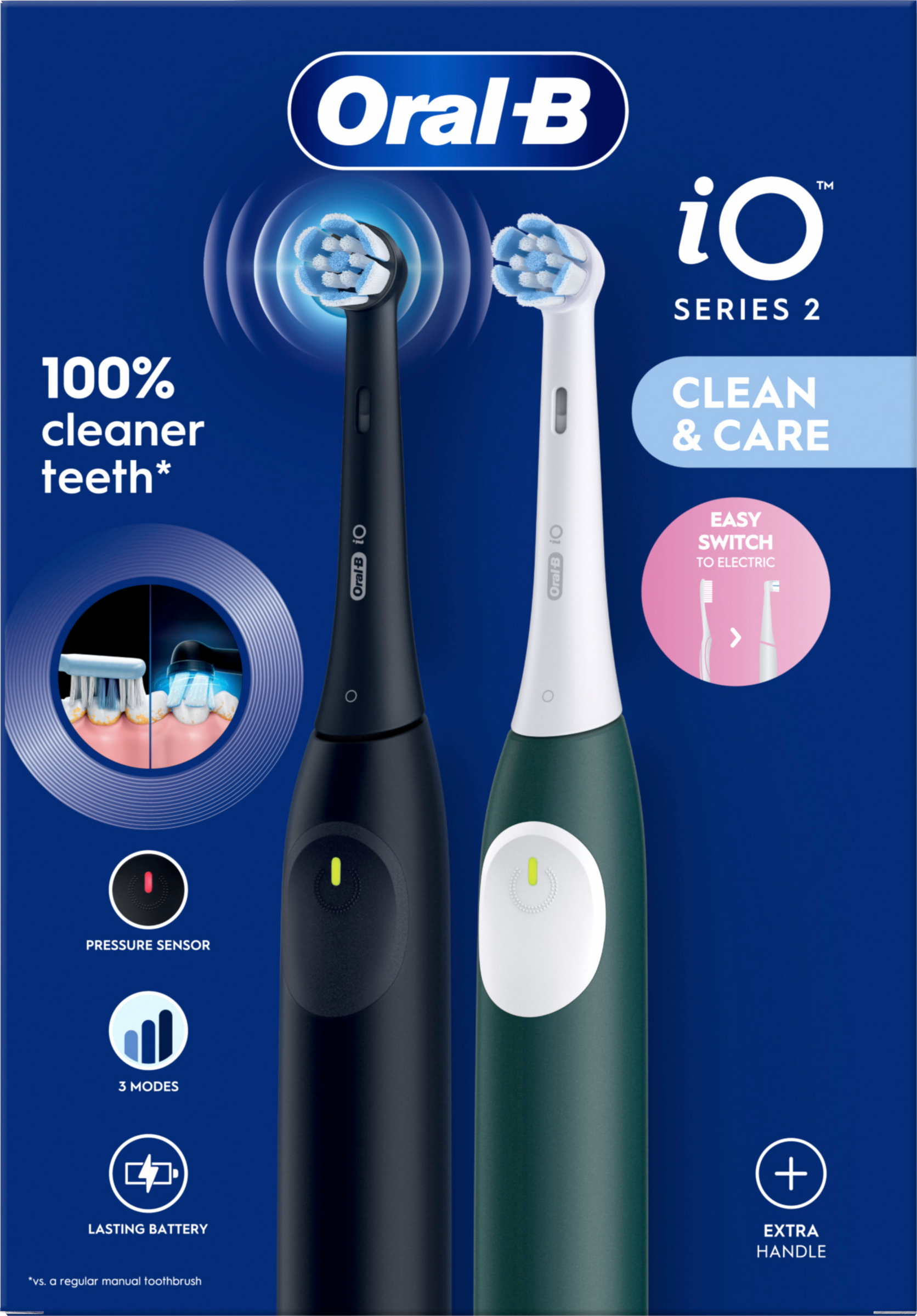 Oral-B 2er Set Elektrische Zahnbürste iO Series 2 Night Black & Forest Green