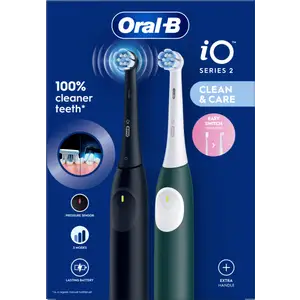 مجموعة من 2 فرشاة أسنان كهربائية iO Series 2 Night Black & Forest Green