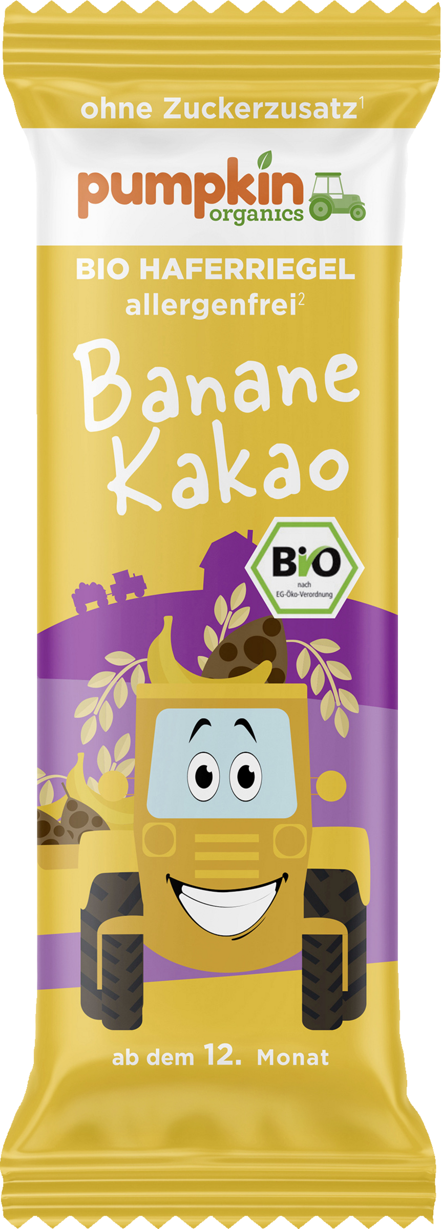Pumpkin Organics Bio Haferriegel mit Banane & Kakao