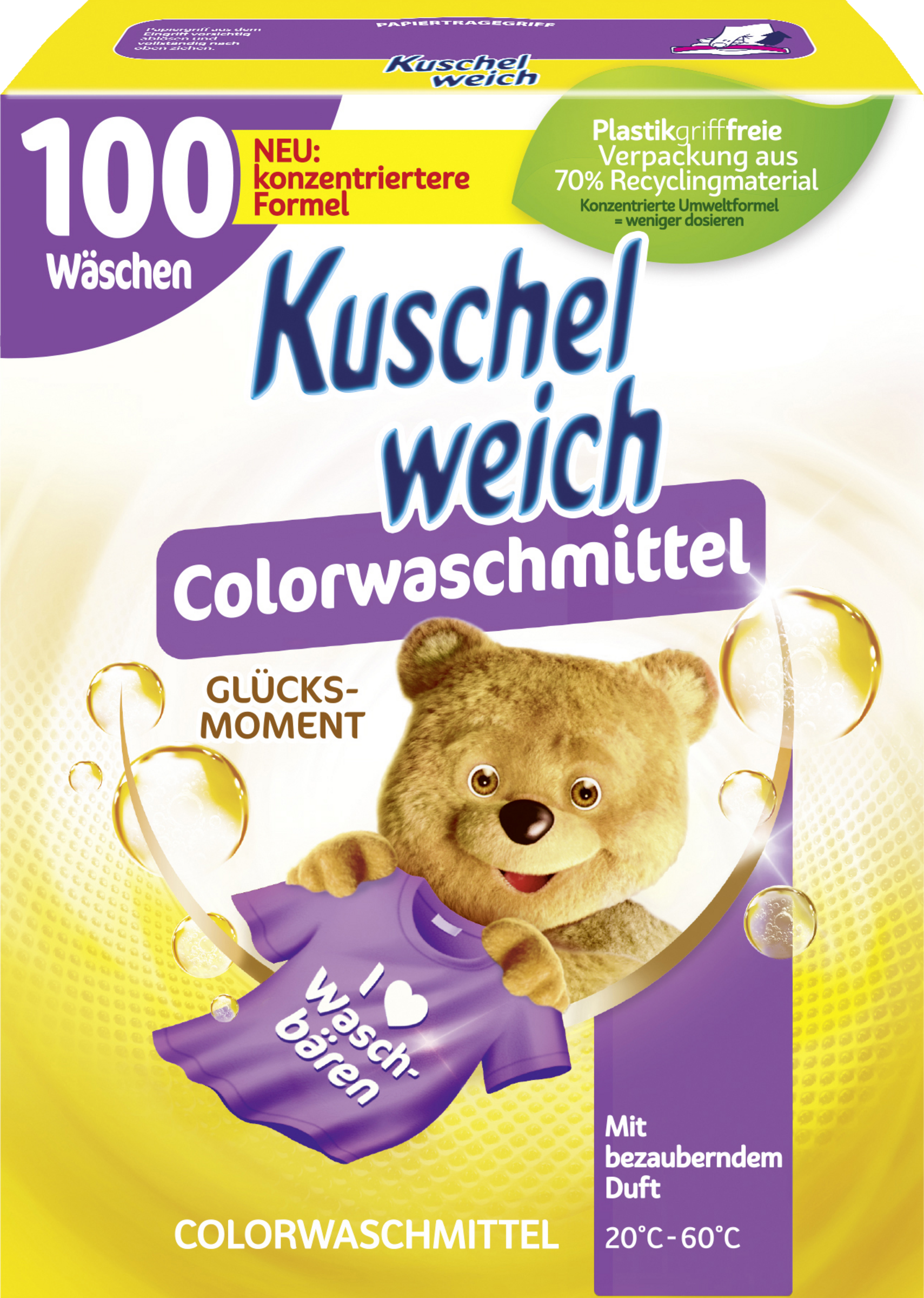 Kuschelweich Colorwaschmittel Pulver Glücksmoment Großpackung 100WL