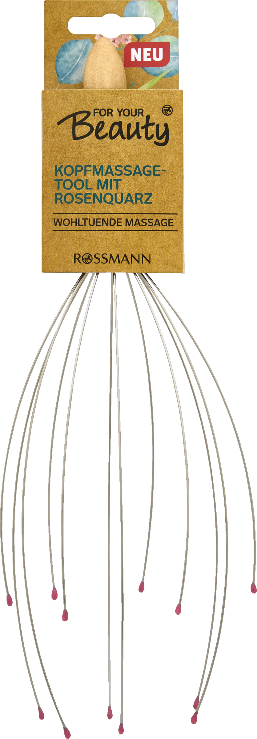 FOR YOUR Beauty Kopfmassagetool mit Rosenquarz