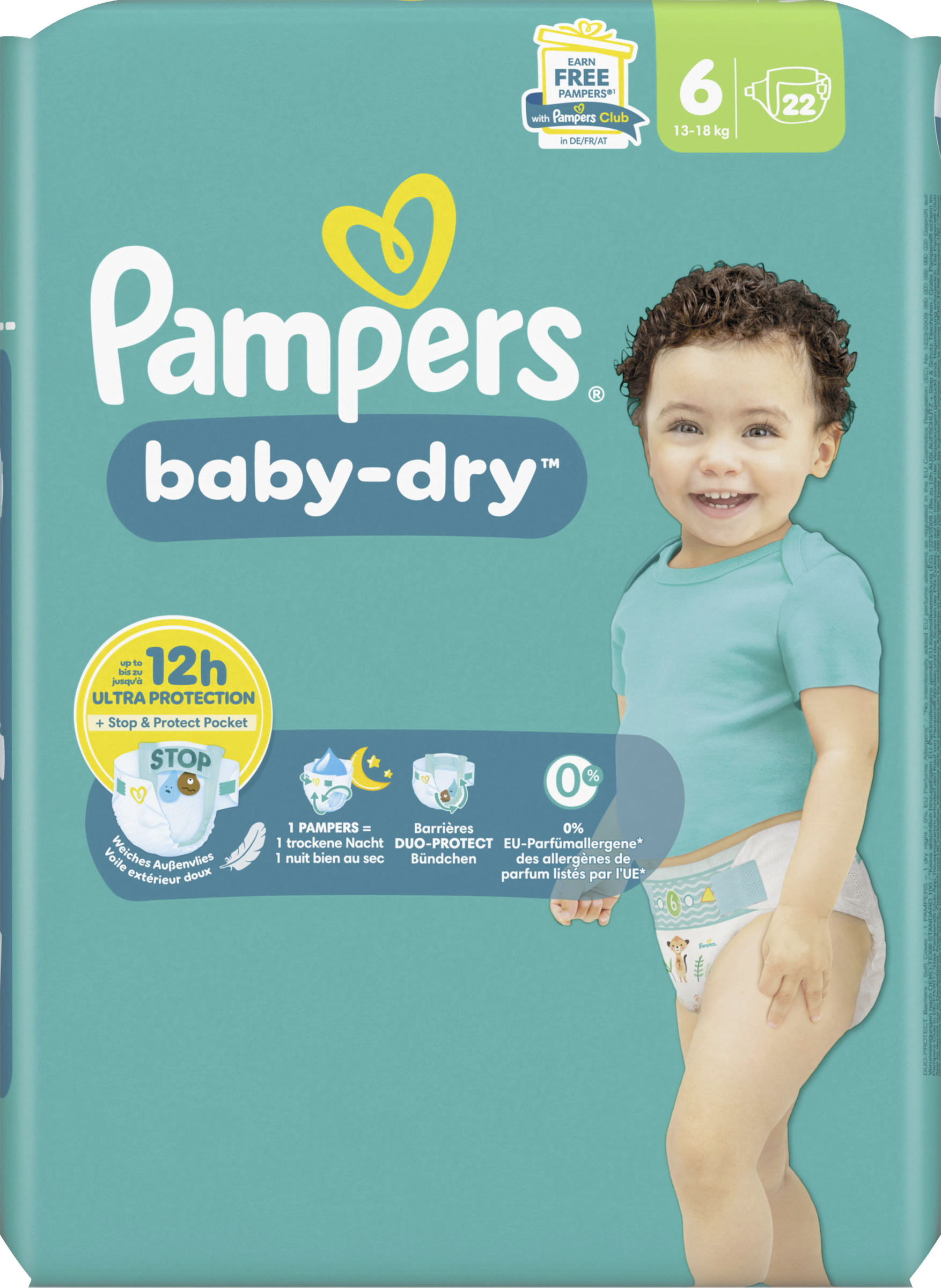 Baby Dry Windeln Gr. 6 Extra Large (13-18 kg) Single Pack 22 Stück