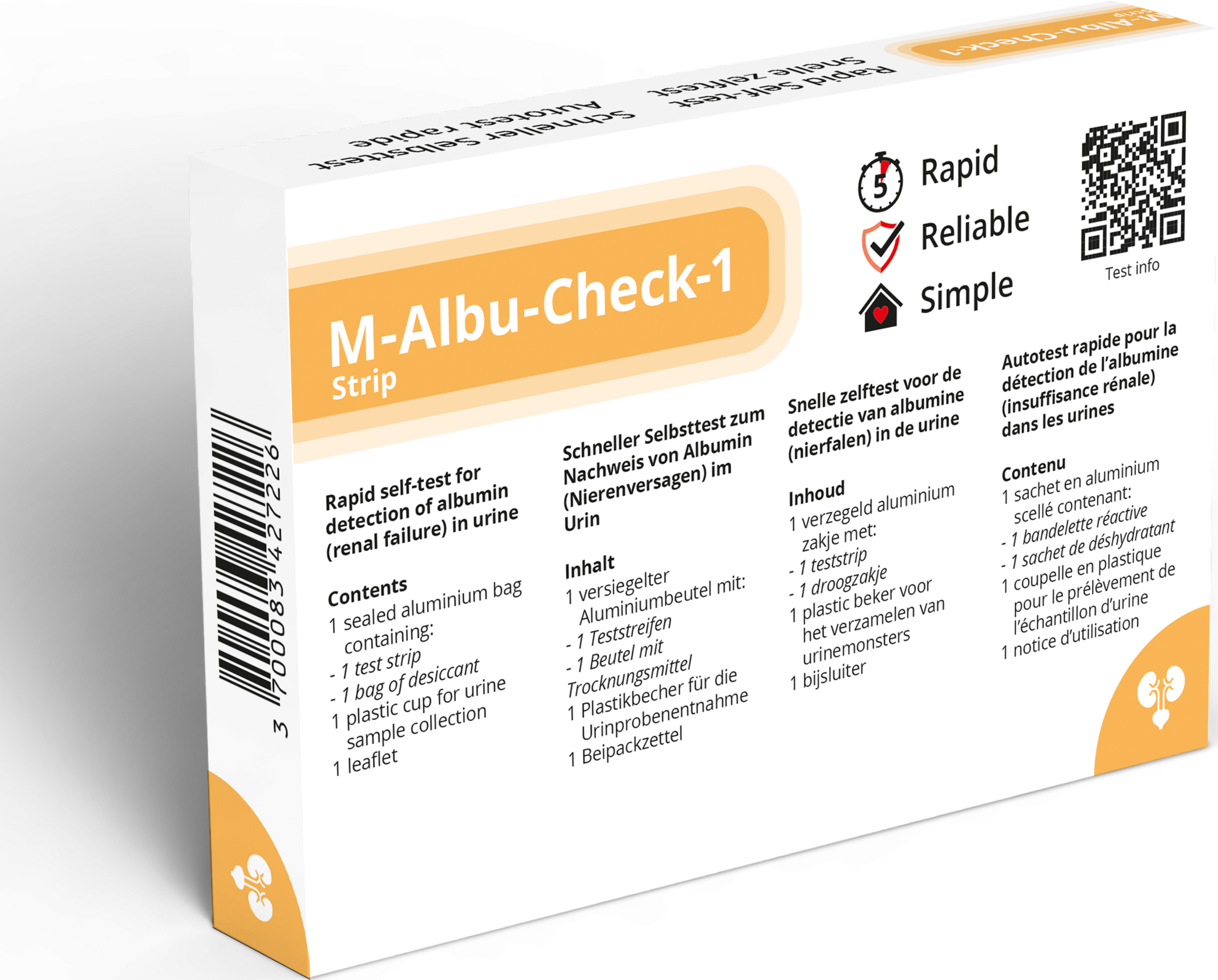 اختبار ذاتي لوظائف الكلى M-Albu-Check-1، قطعة واحدة 2