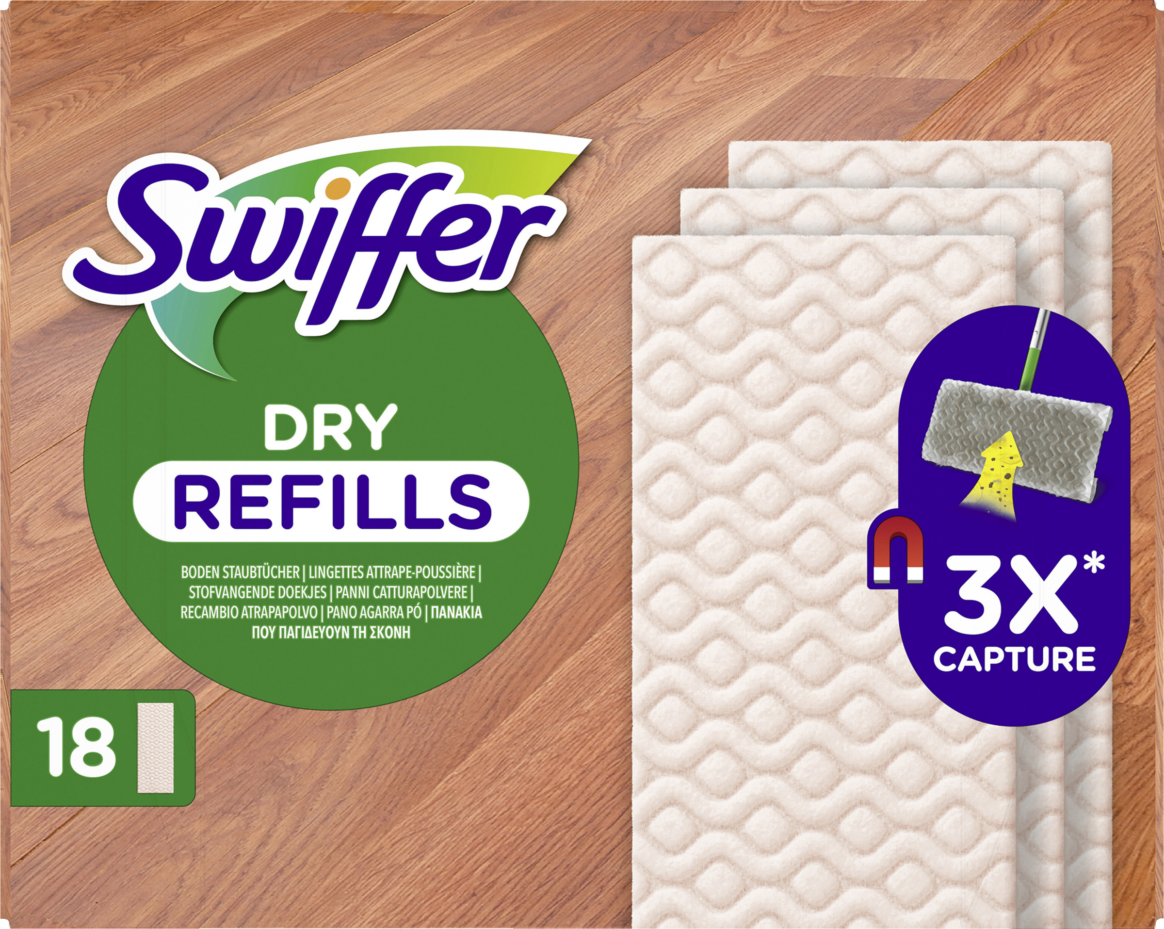 Swiffer Dry Wischtücher trocken Holz & Parkett Nachfüllpackung