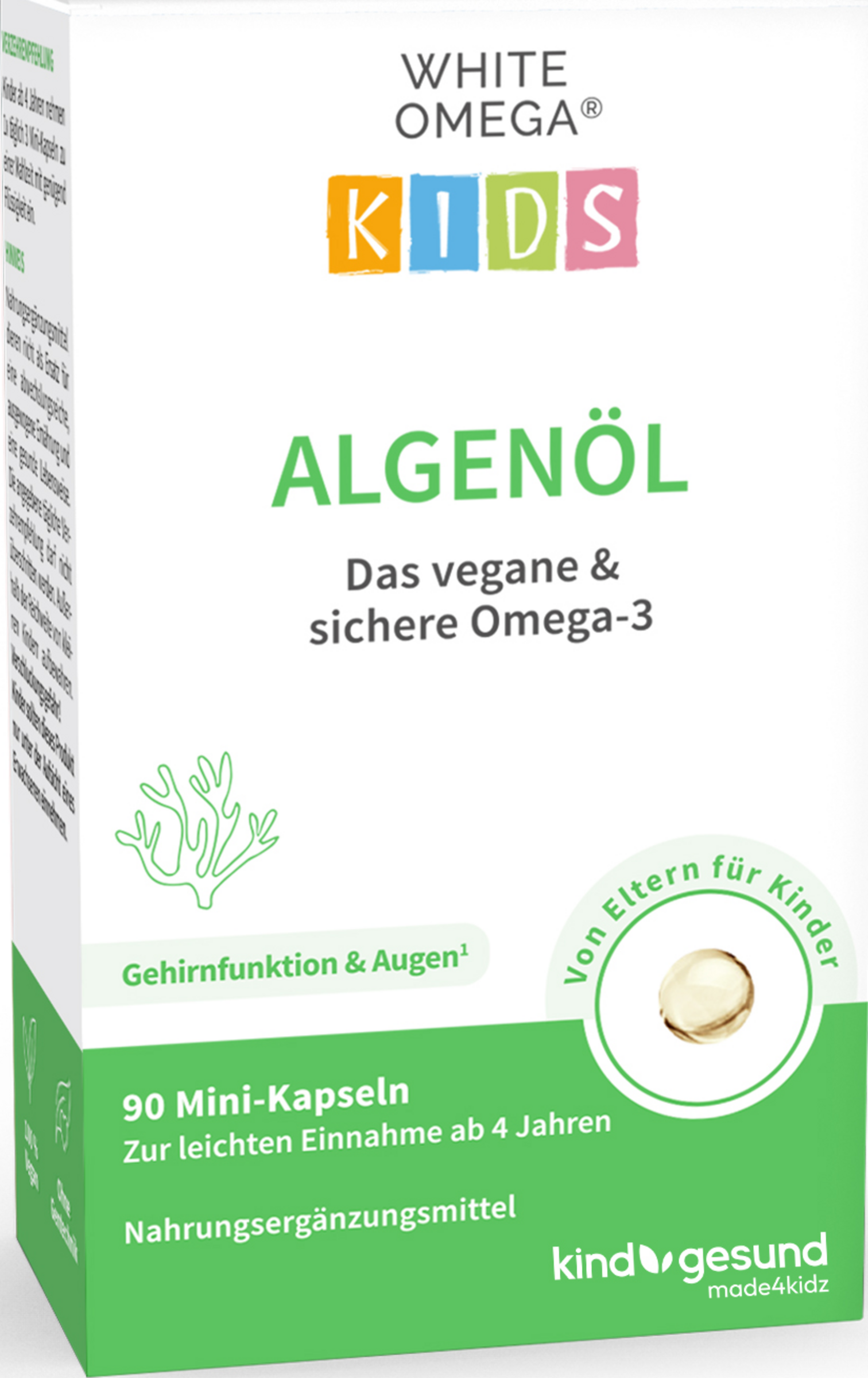 WHITE OMEGA Kids كبسولات صغيرة من الطحالب