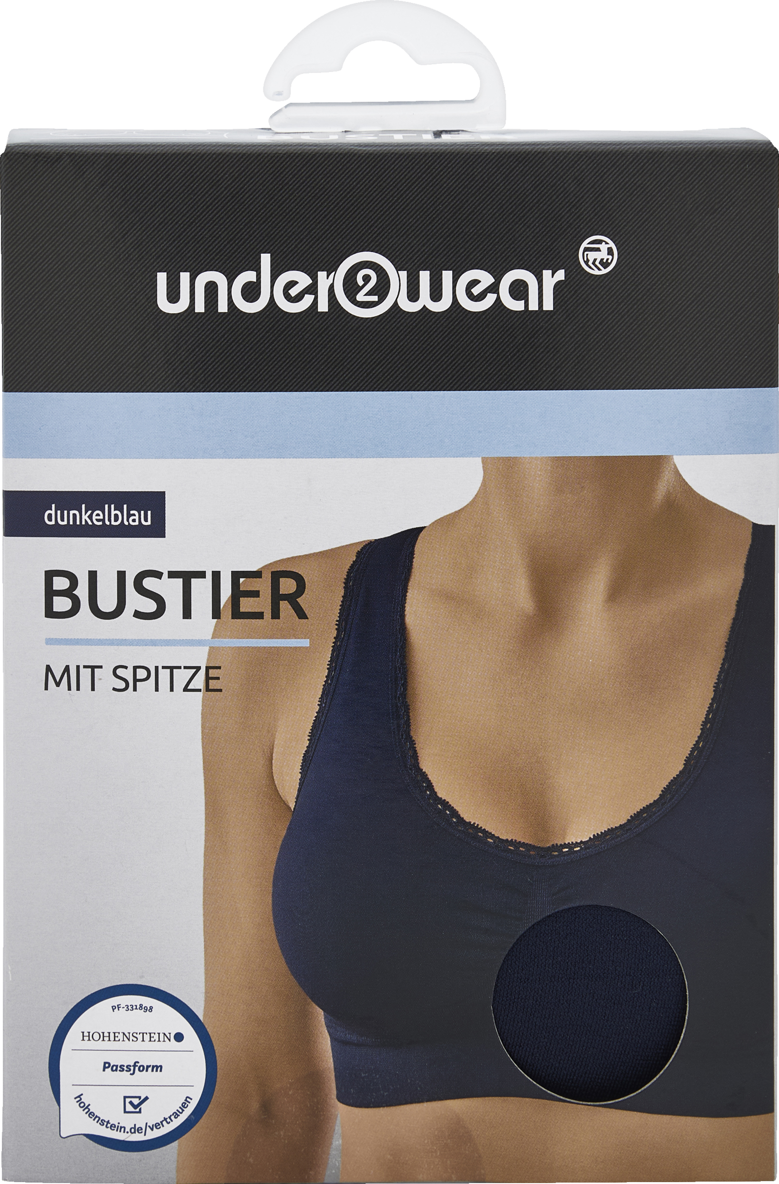 Basic Bustier mit Spitze dunkelblau Gr. L