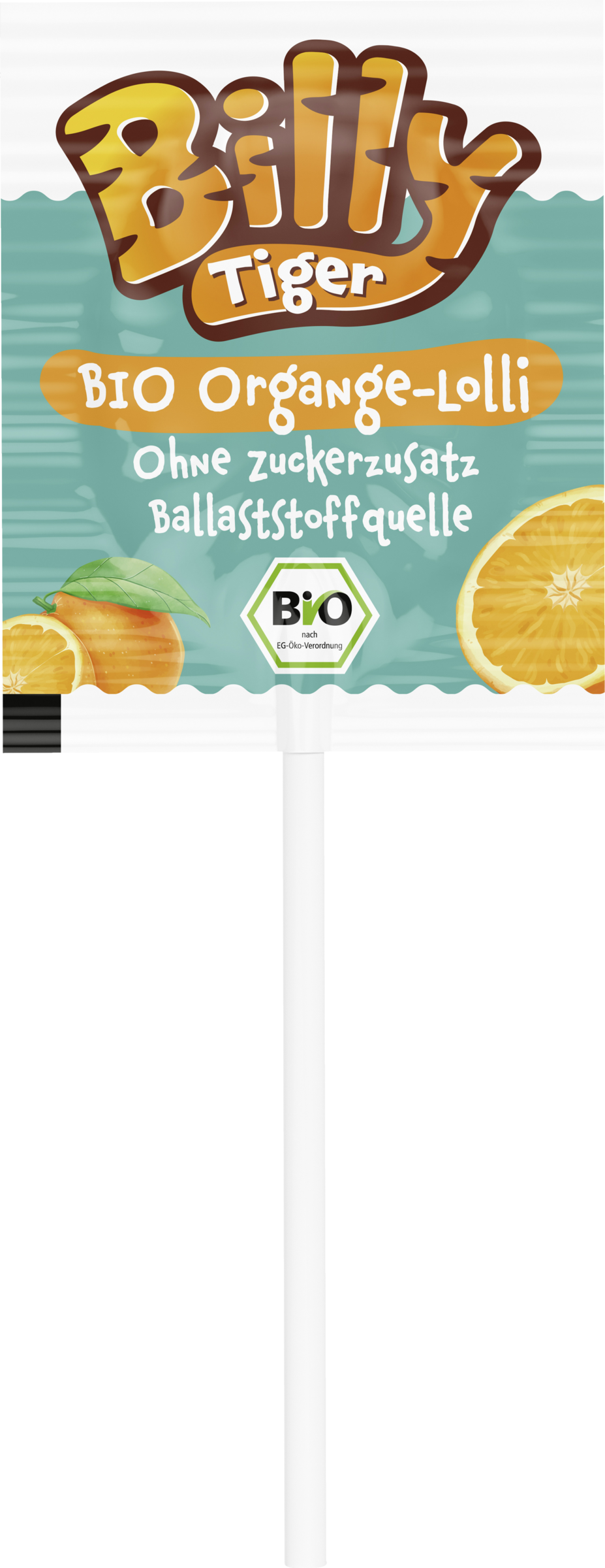 Billy Tiger Bio-Lutscher ohne Zuckerzusatz mit Orangegeschmack