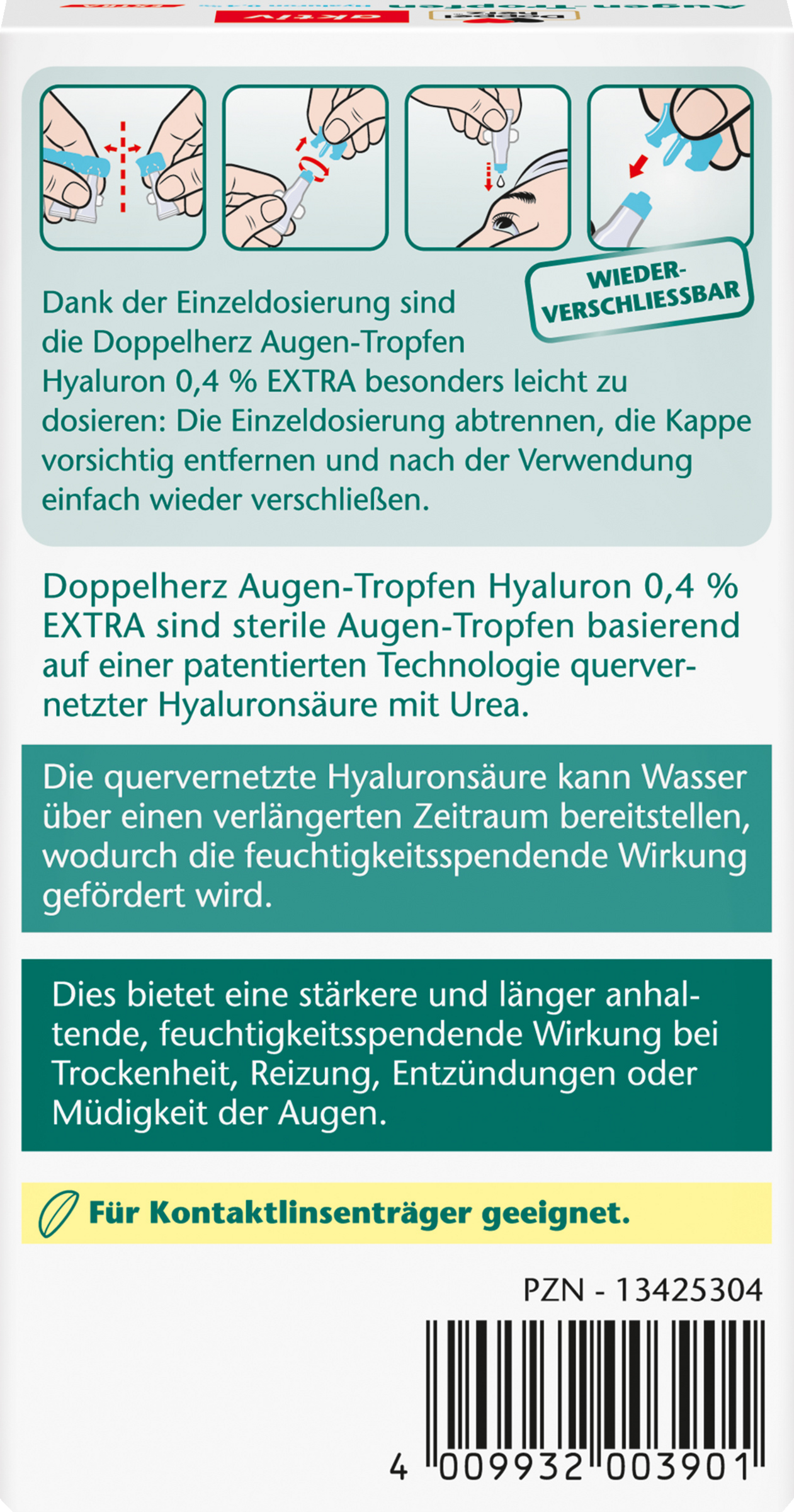 قطرات العين النشطة حمض الهيالورونيك 0.4% 4