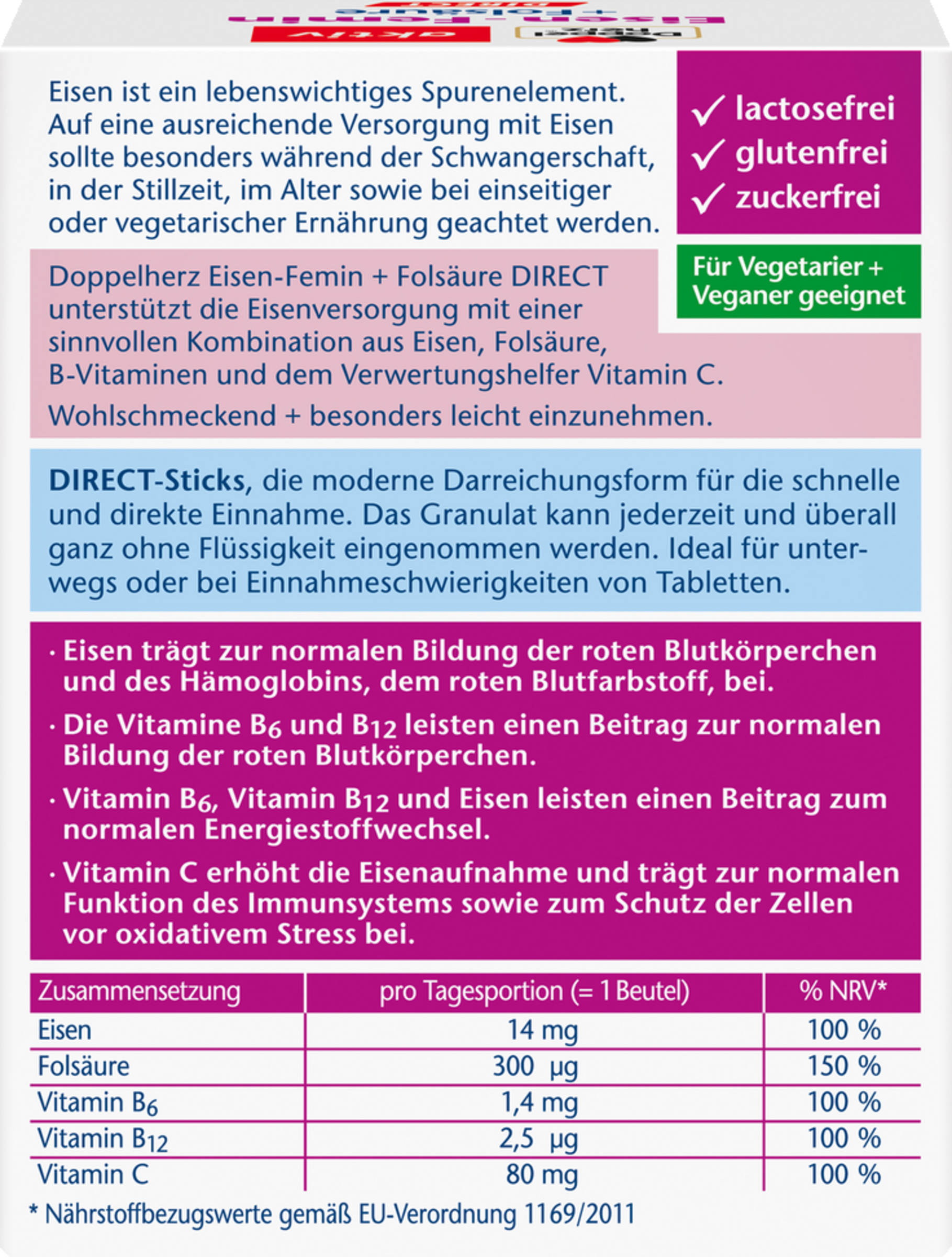 aktiv Eisen-Femin Direct + Folsäure 4