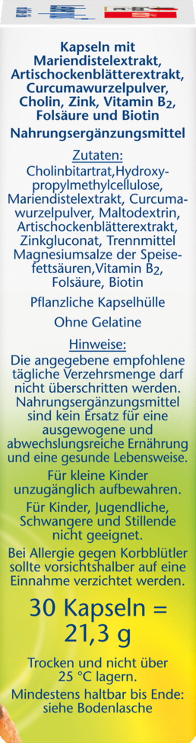 كبسولات Leber plus النشطة مع الكولين + الزنك 30 كبسولة 2