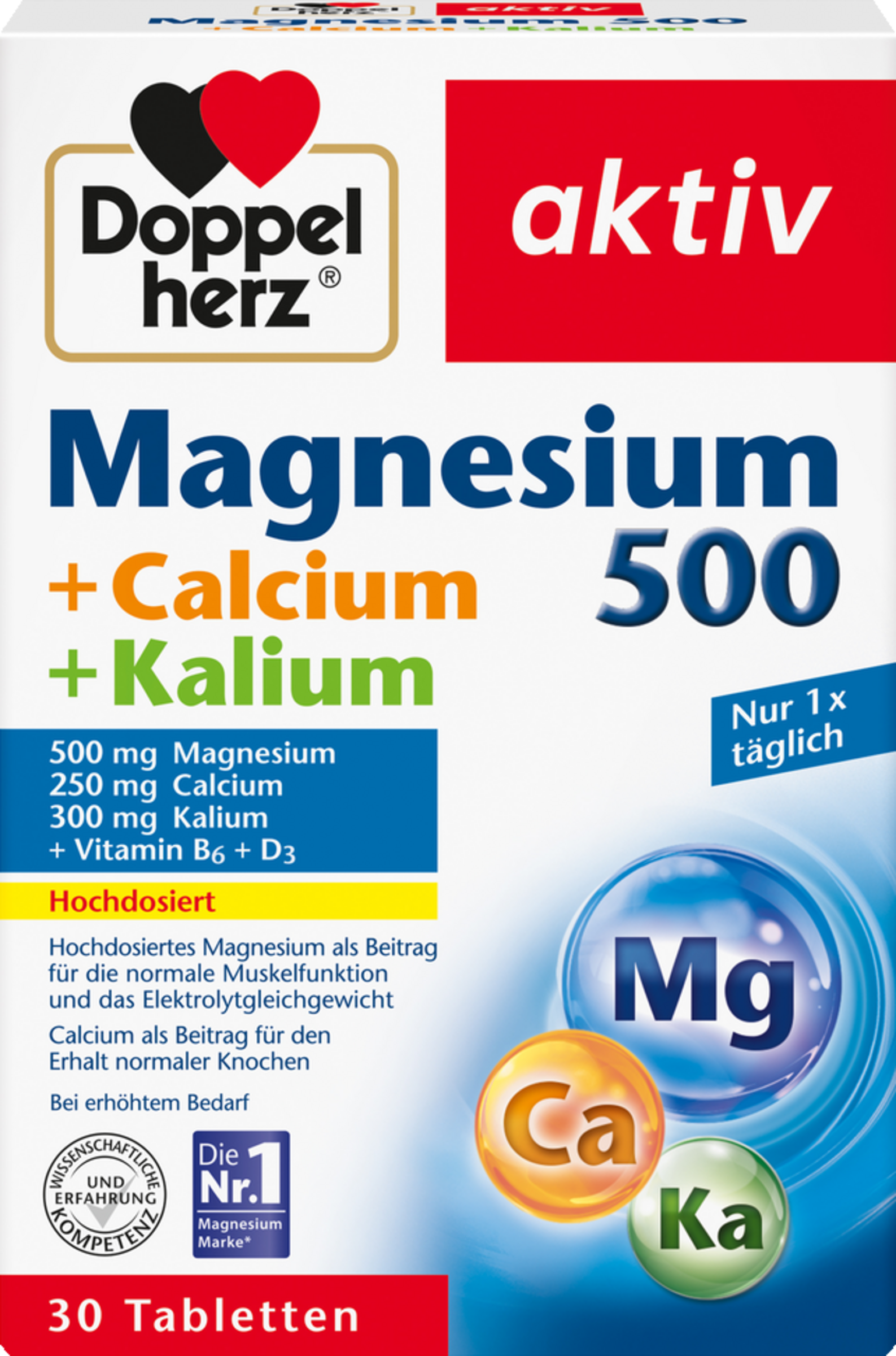 Doppelherz aktiv Magnesium 500 + Calcium + Kalium Tabletten