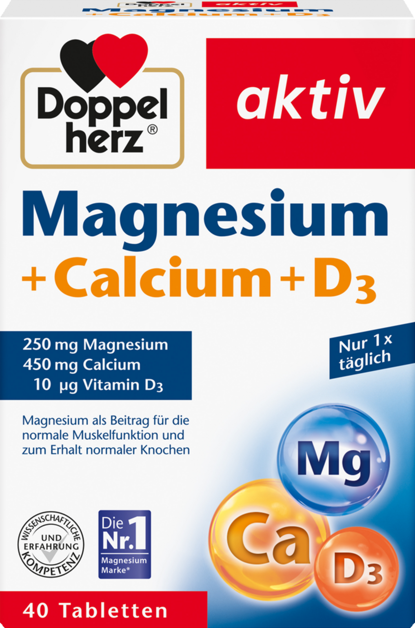 Doppelherz aktiv Magnesium + Calcium + D3