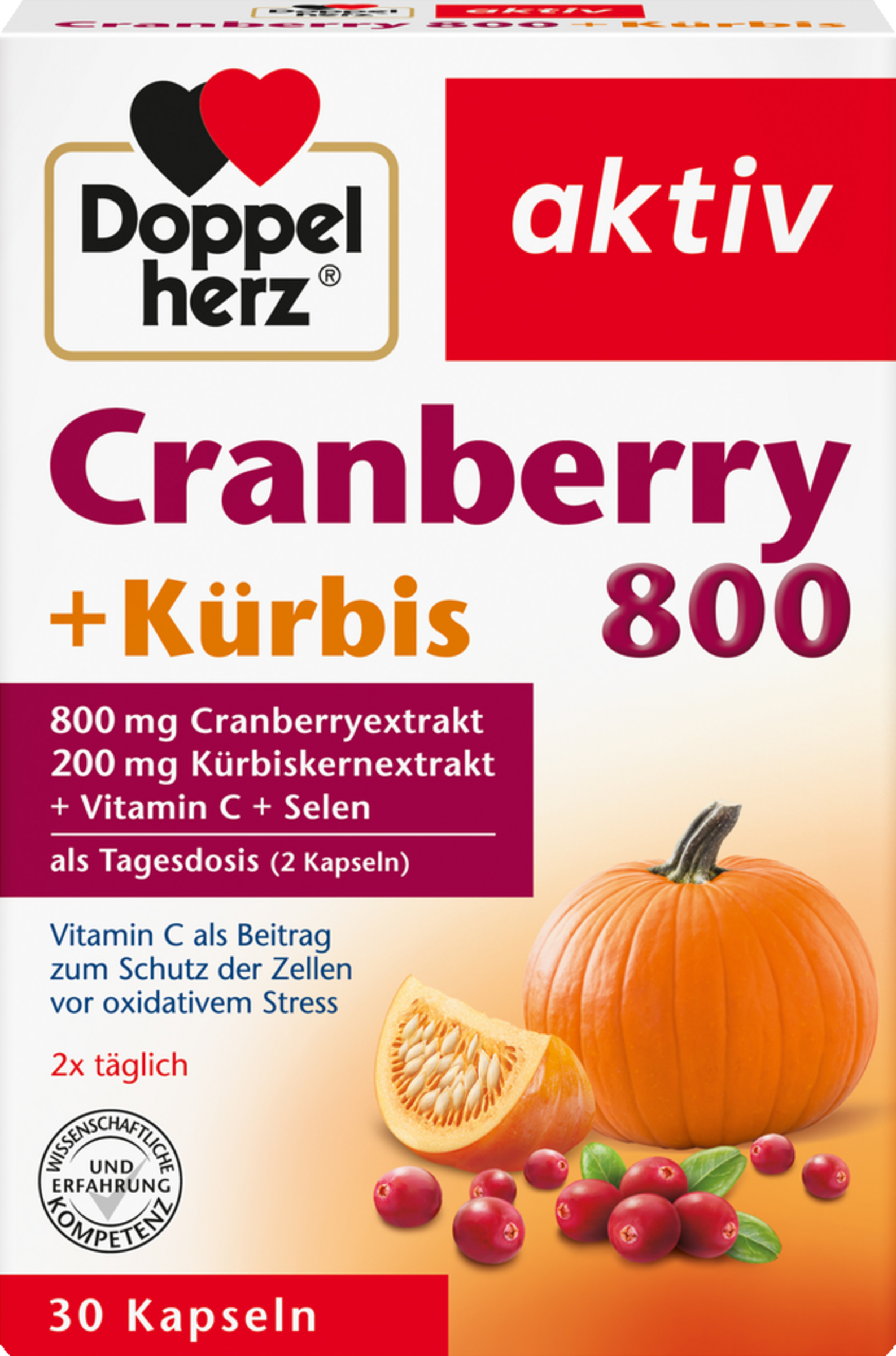 Doppelherz aktiv Cranberry + Kürbis + Vitamin C + Selen