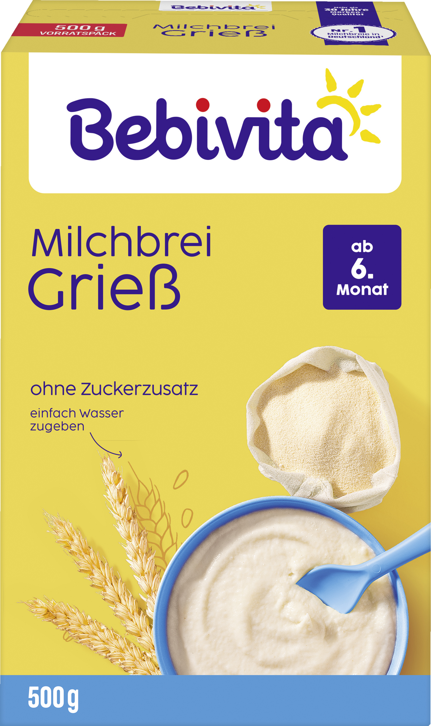 Bebivita Milchbrei Grieß zuckerfrei ab 6. Monat