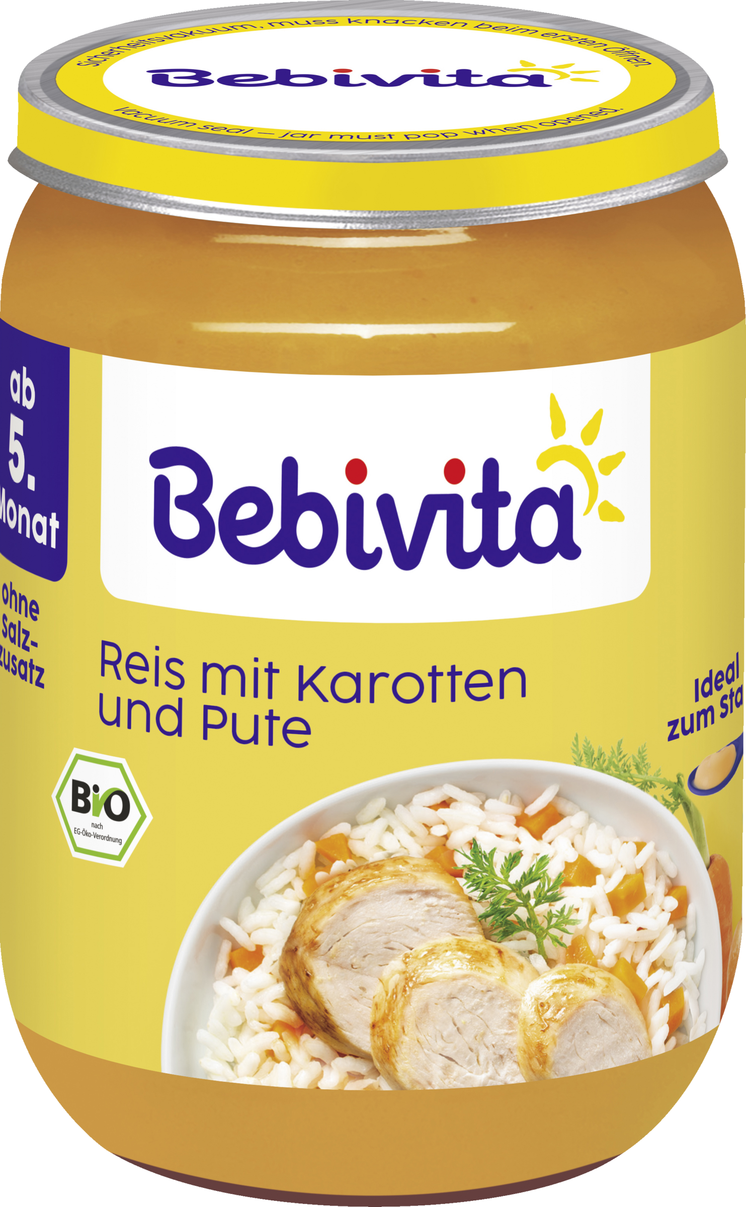 Bebivita Bio Reis mit Karotten und Pute ab 5. Monat