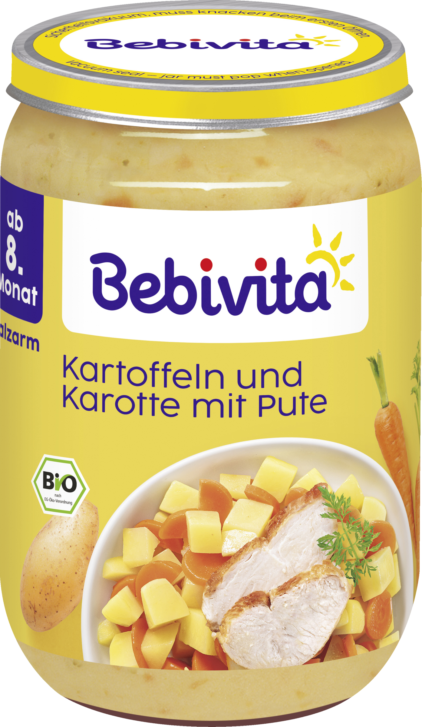 Bebivita Bio Kartoffeln und Karotte mit Pute ab 8. Monat